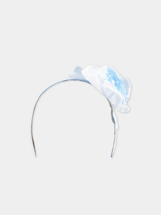 Cerchietto celeste per bambina con fiore,Monnalisa,79A006 1410 0152