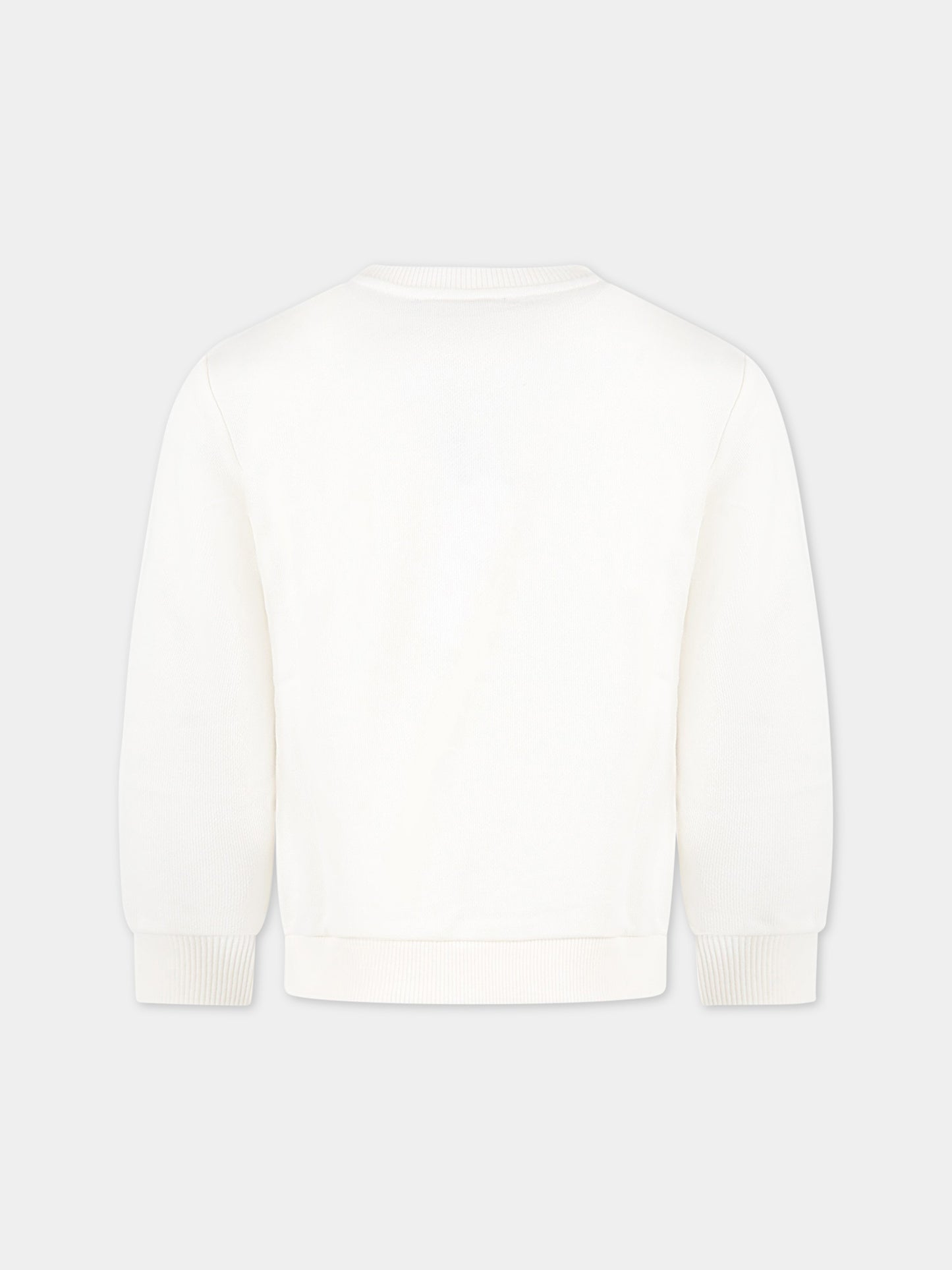 Felpa bianca per bambina con logo dorato,Balmain Kids,BS4A00 Z0001 102