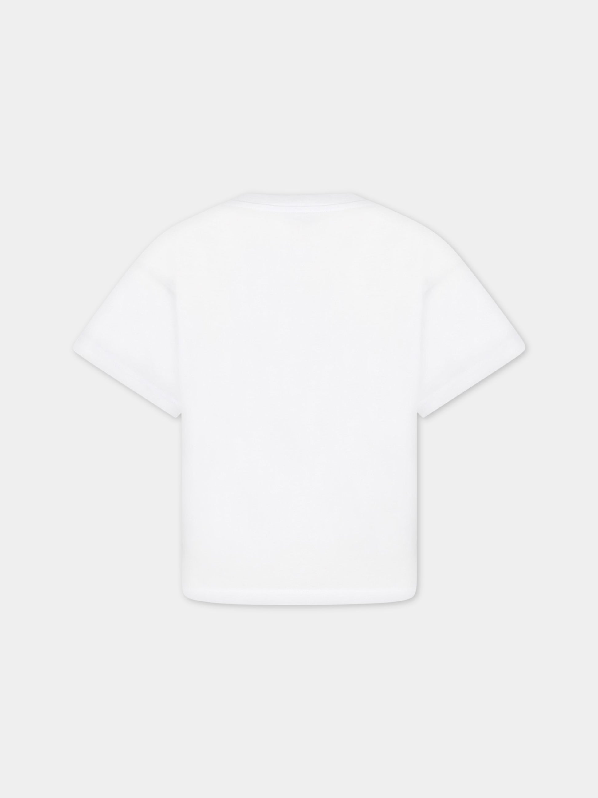 T-shirt bianca per bambino con logo,Mm6 Maison Margiela,M60344 MM058 M6100