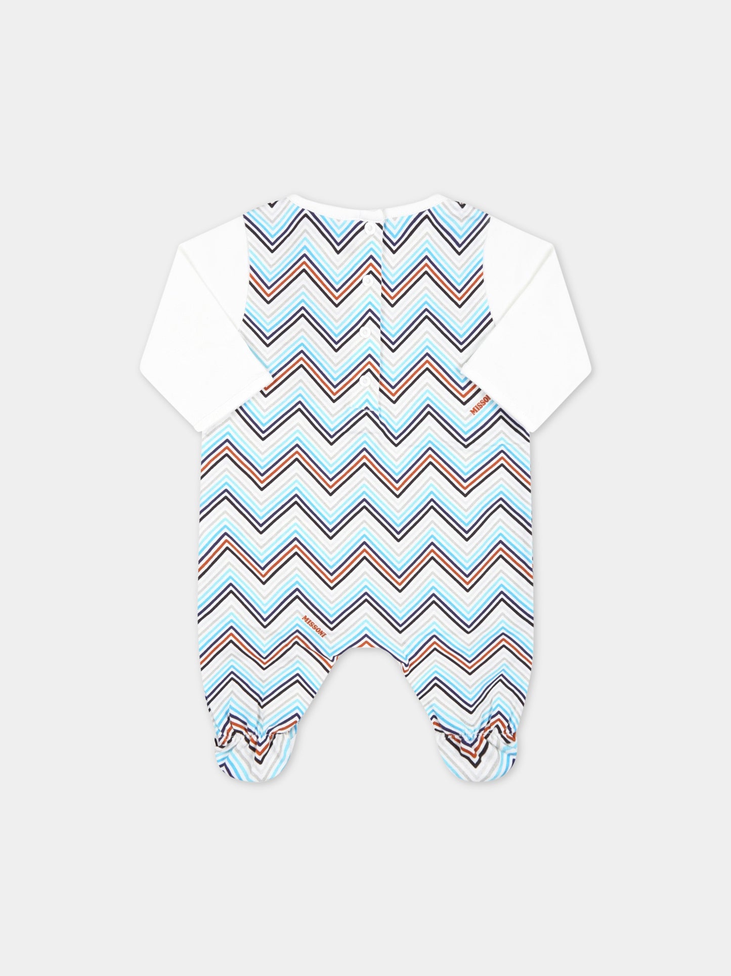 Set bianco per neonato con motivo a chevron,Missoni,MSB029 J0273 100BL