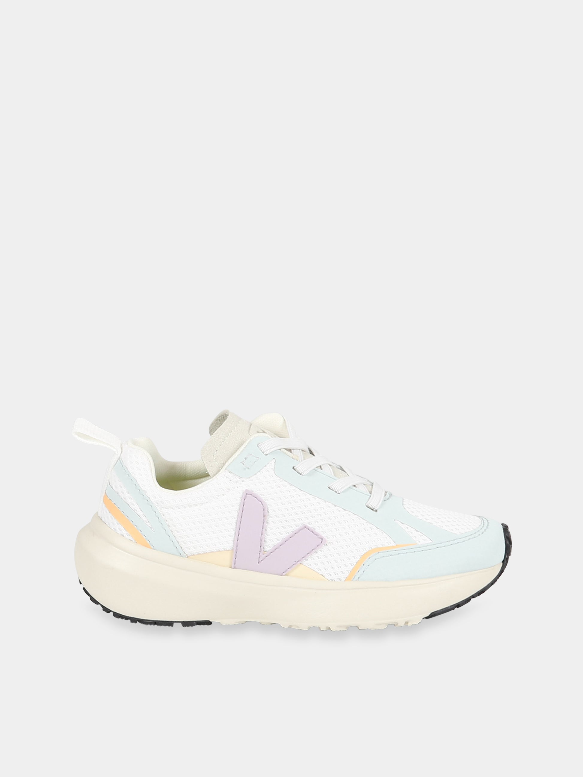 Sneakers multicolor per bambina con logo viola,Veja,YL1803242C