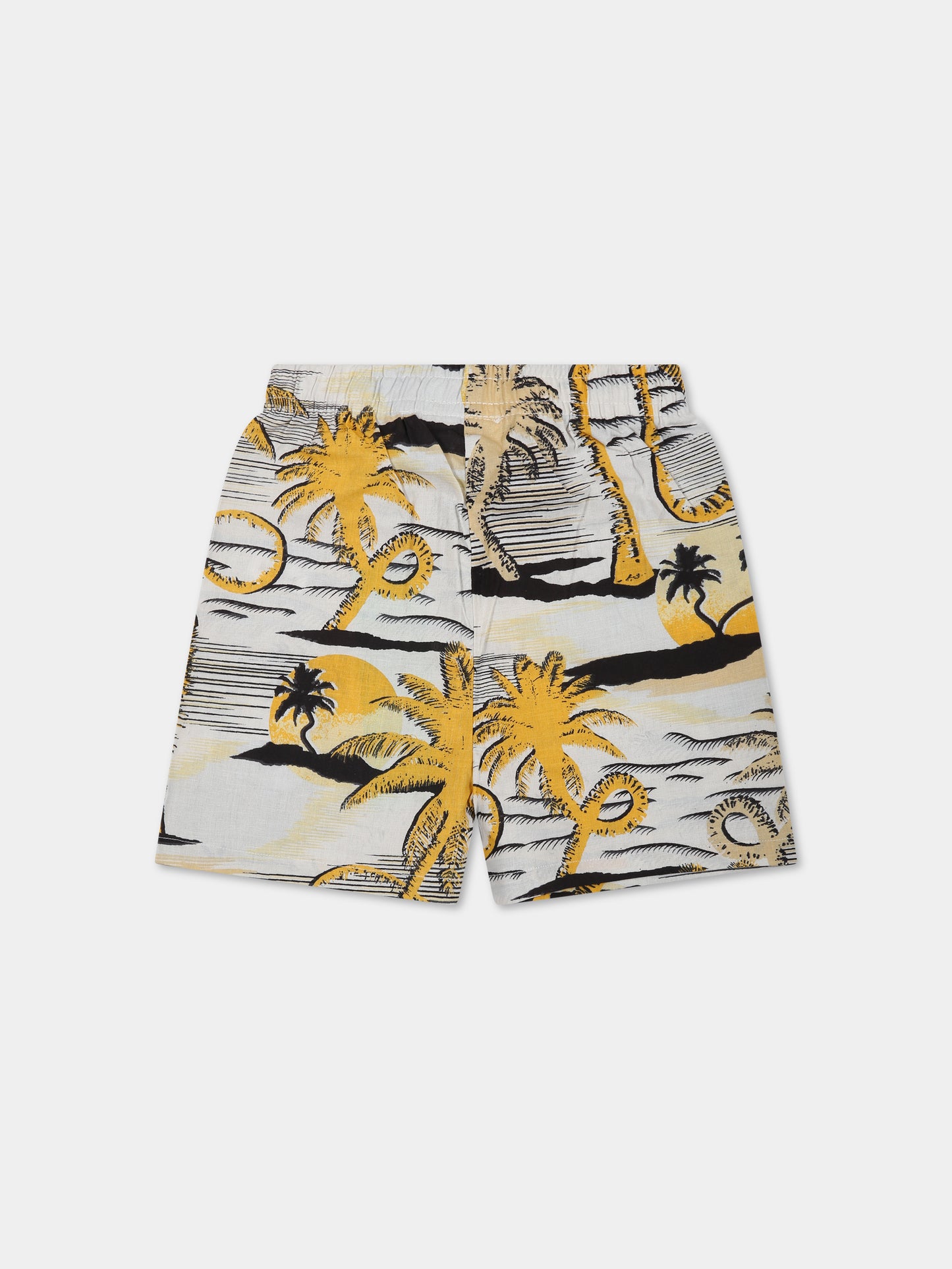 Shorts multicolor per neonato con stampa palme e logo,Molo,3S23H101 6785