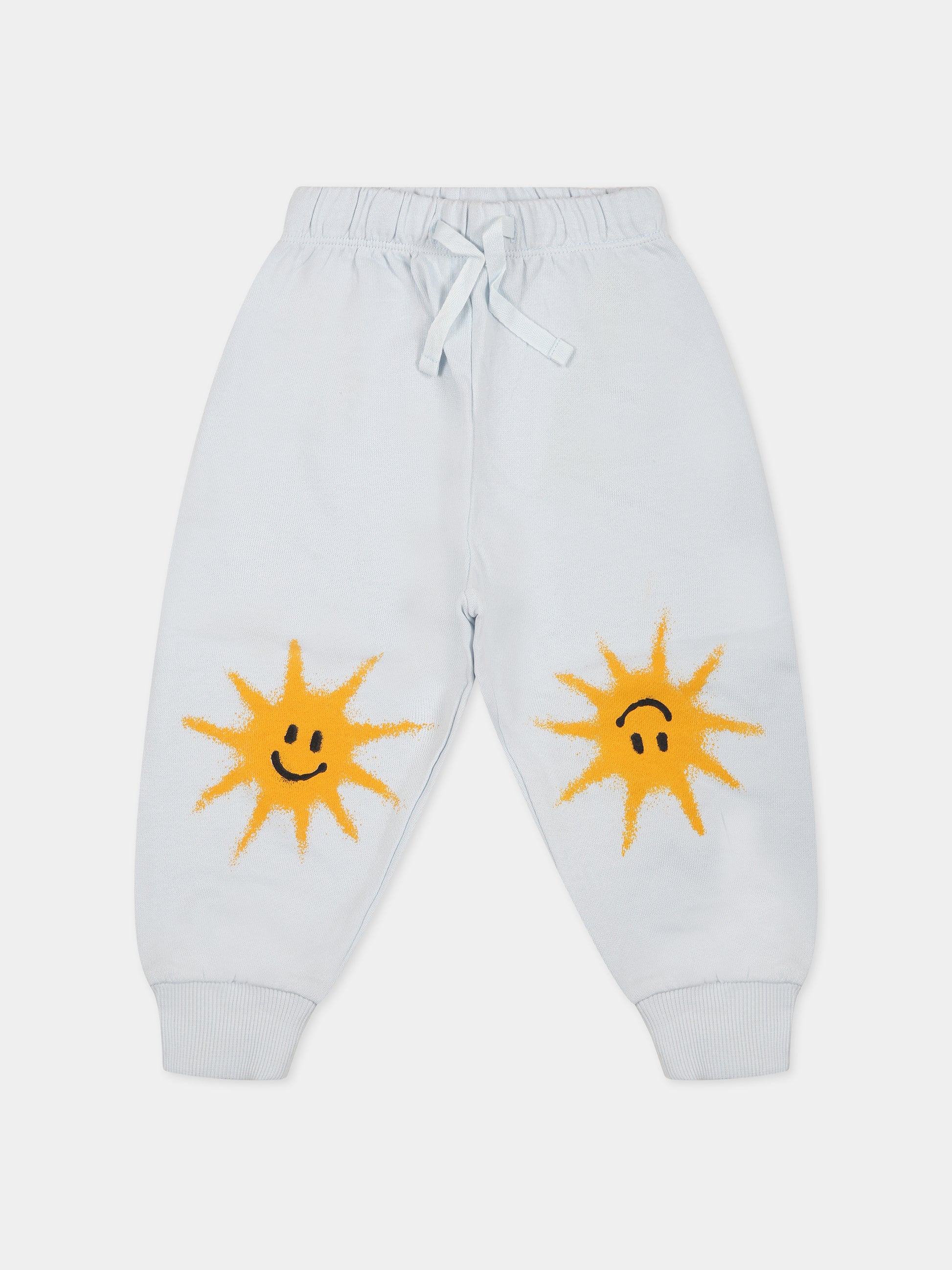 Pantaloni celesti per neonati con stampa sole,Molo,6S23I203 8068