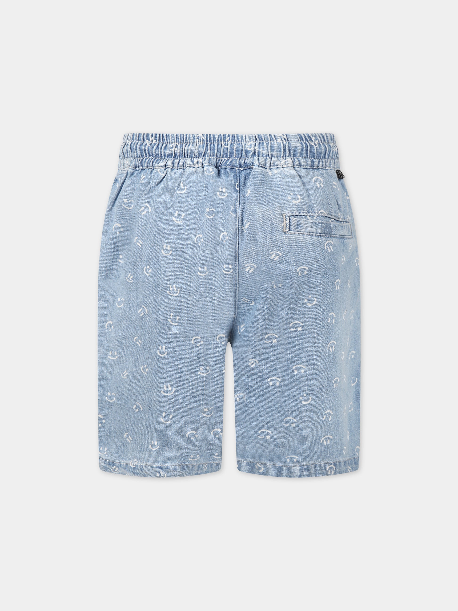 Shorts celeste per bambino con smile all-over,Molo,1S23H102 6723