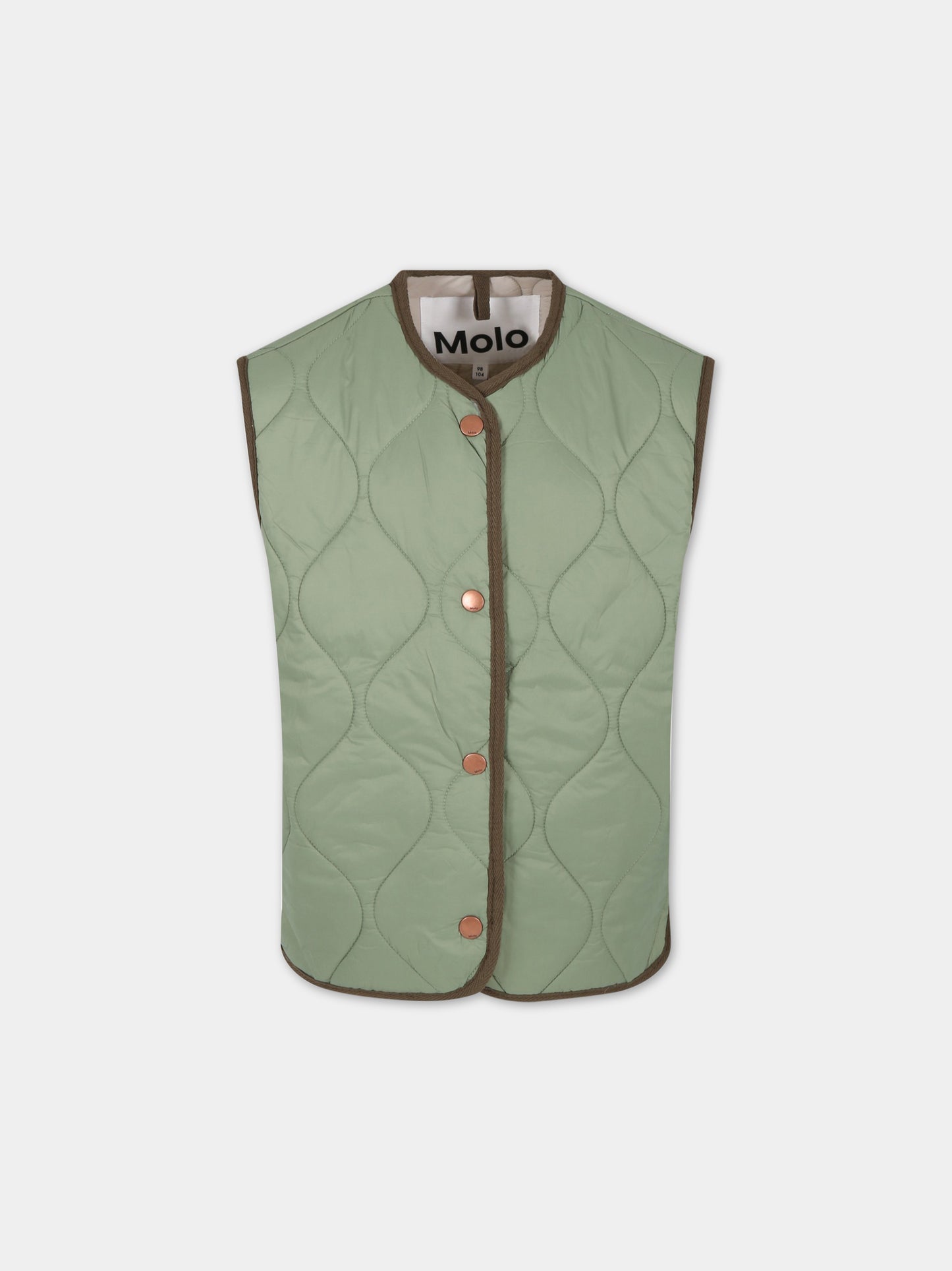 Piumino verde per bambino con logo,Molo,5S23M202 8729