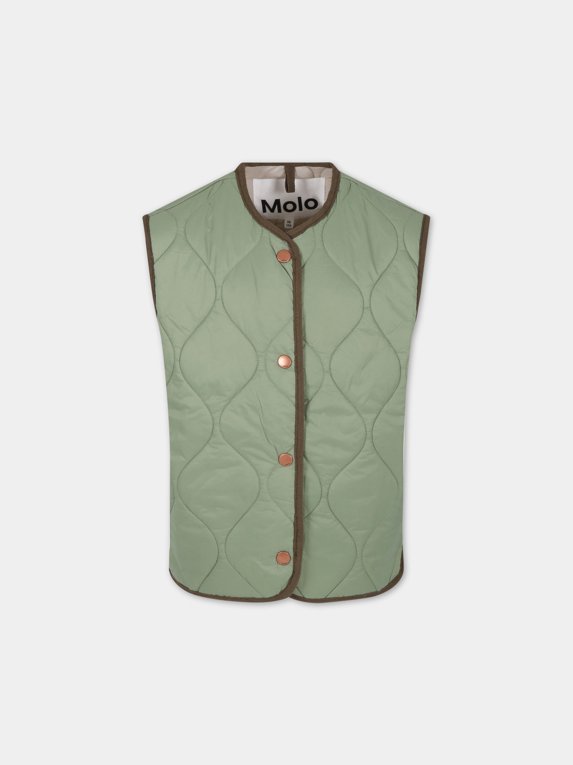 Piumino verde per bambino con logo,Molo,5S23M202 8729