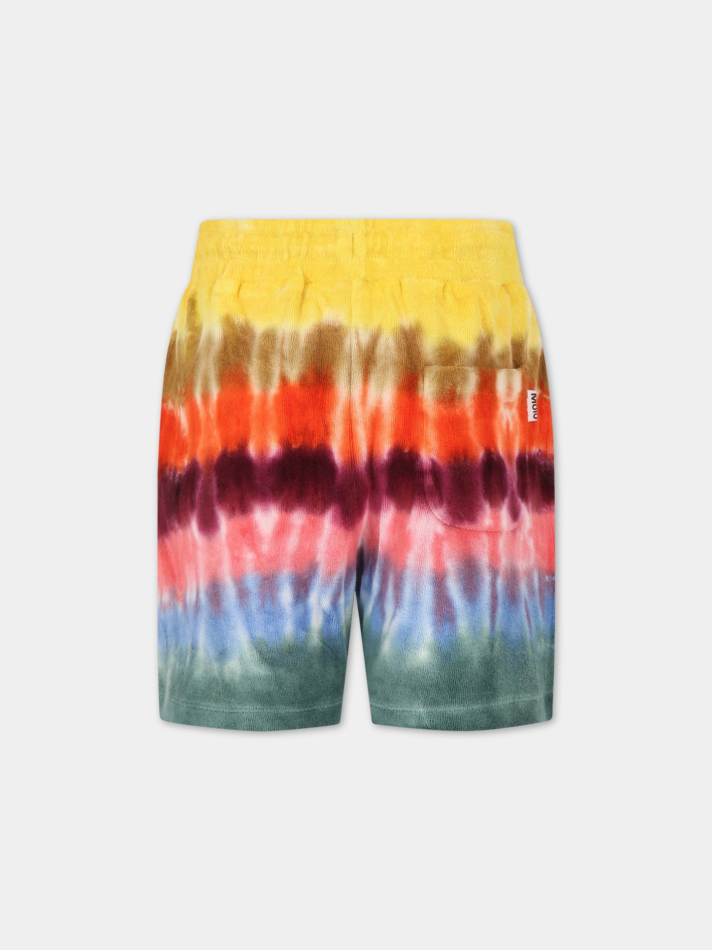 Shorts tie-dye per bambino con patch logato,Molo,6S23H102 6703