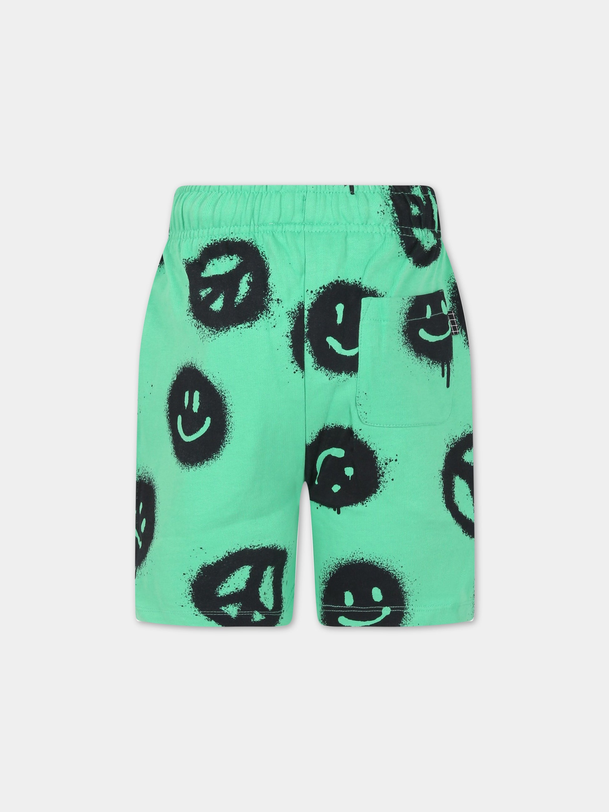 Shorts verdi per bambino con stampe nere all-over,Molo,6S23H204 6798