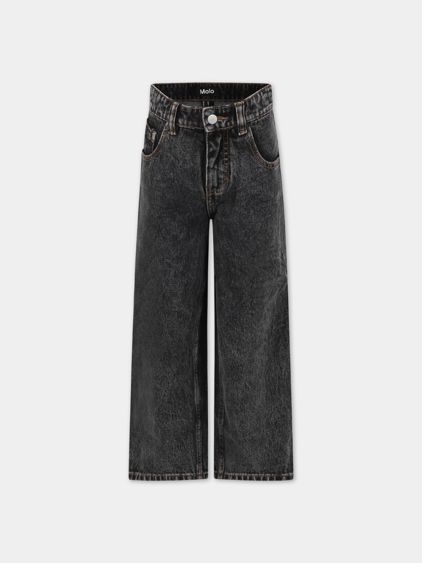 Jeans nero per bambino con logo,Molo,6S23I101 7938