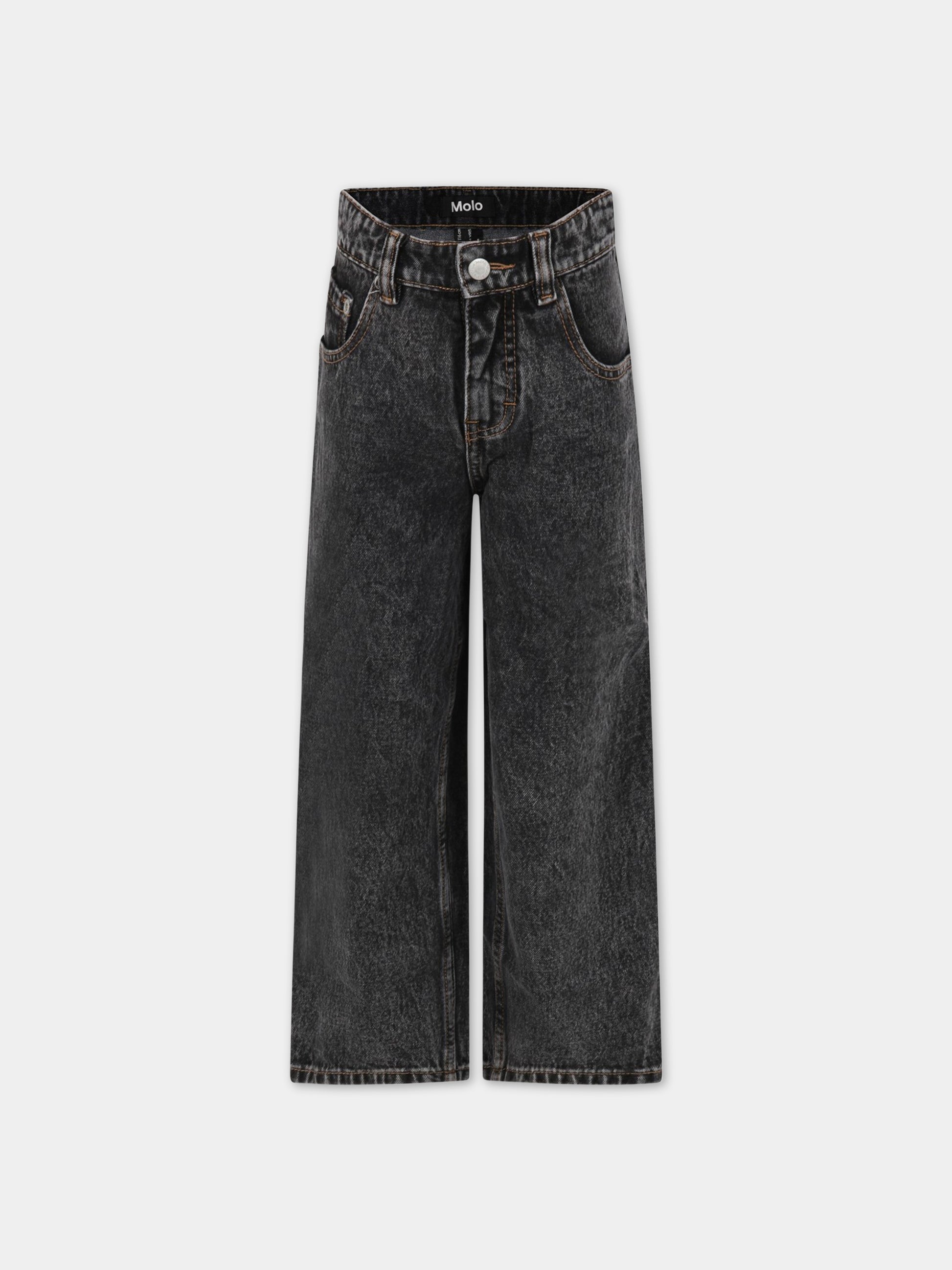 Jeans nero per bambino con logo,Molo,6S23I101 7938