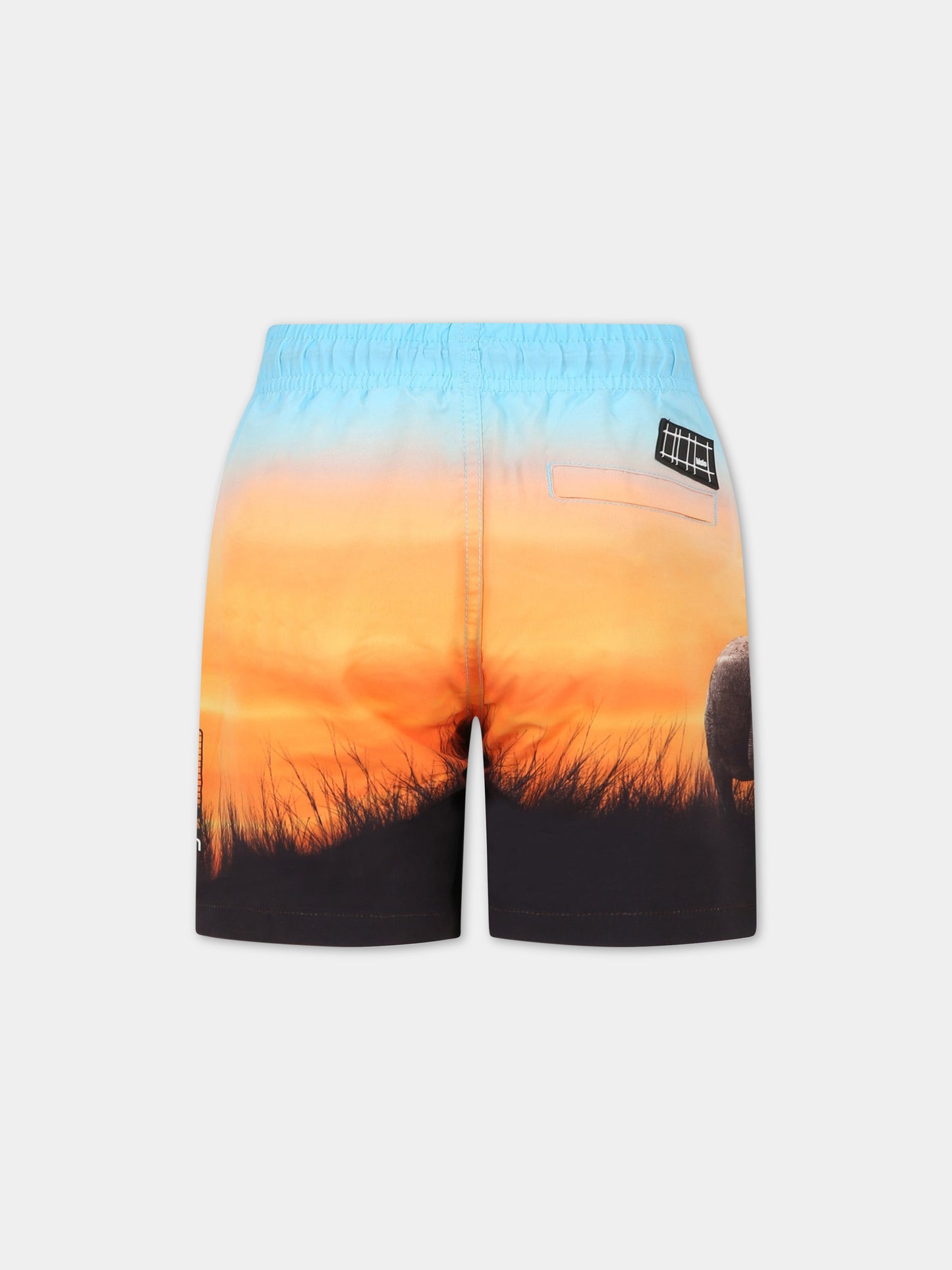 Boxer multicolor per bambino con elefante e logo,Molo,8S23P404 7907