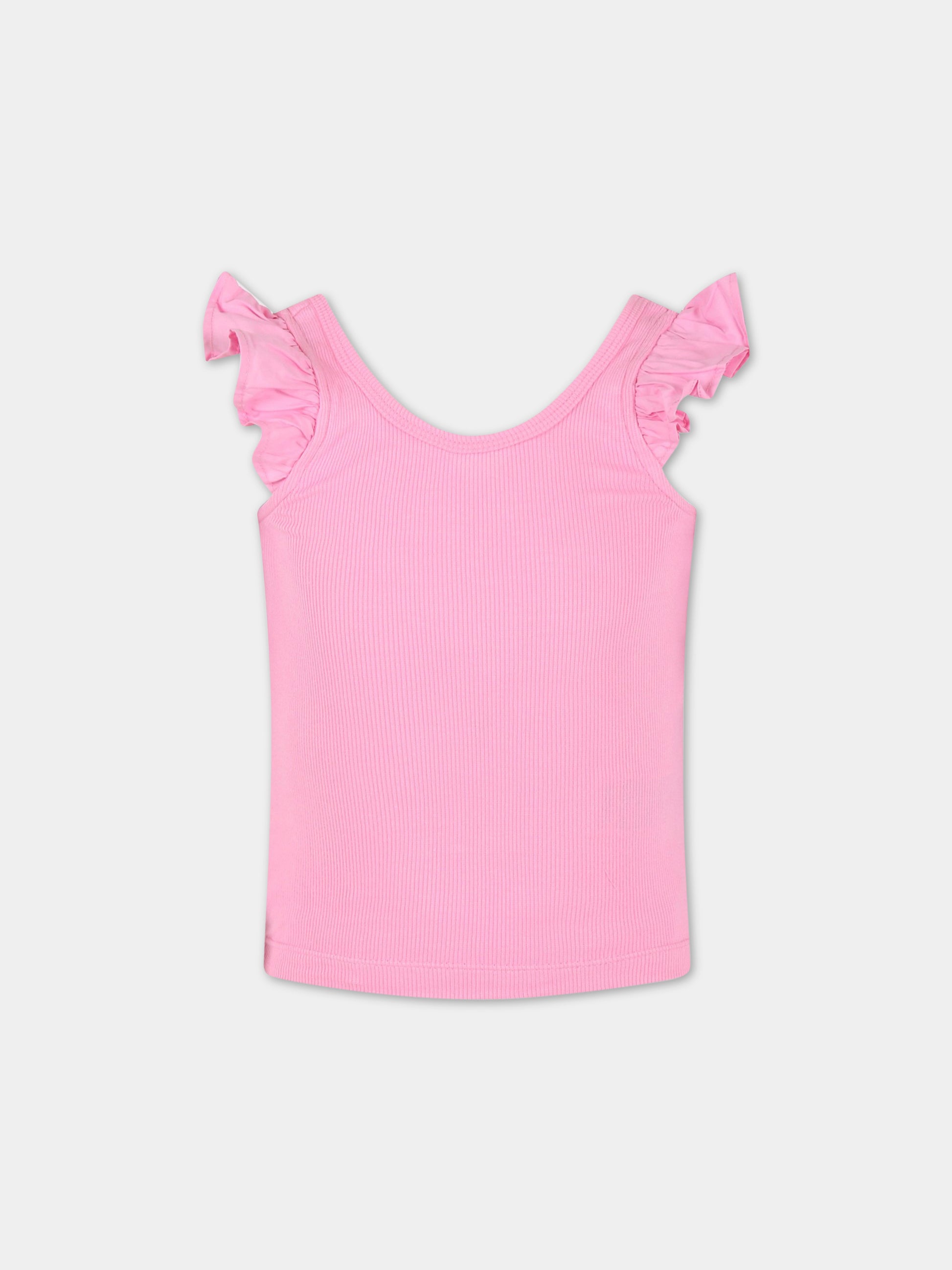 Top rosa per bambina con rouches,Molo,2S23A109 8696