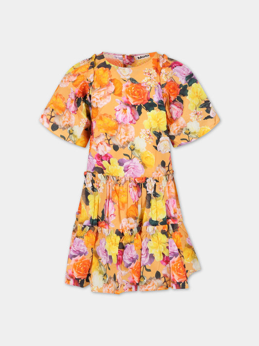 Vestito multicolor per bambina con rouches,Molo,2S23E116 6741