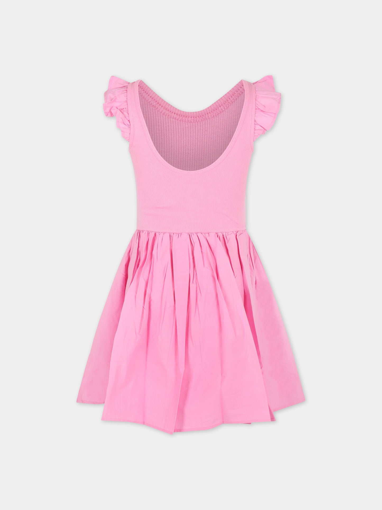 Vestito rosa per bambina con patch logato,Molo,2S23E125 8696