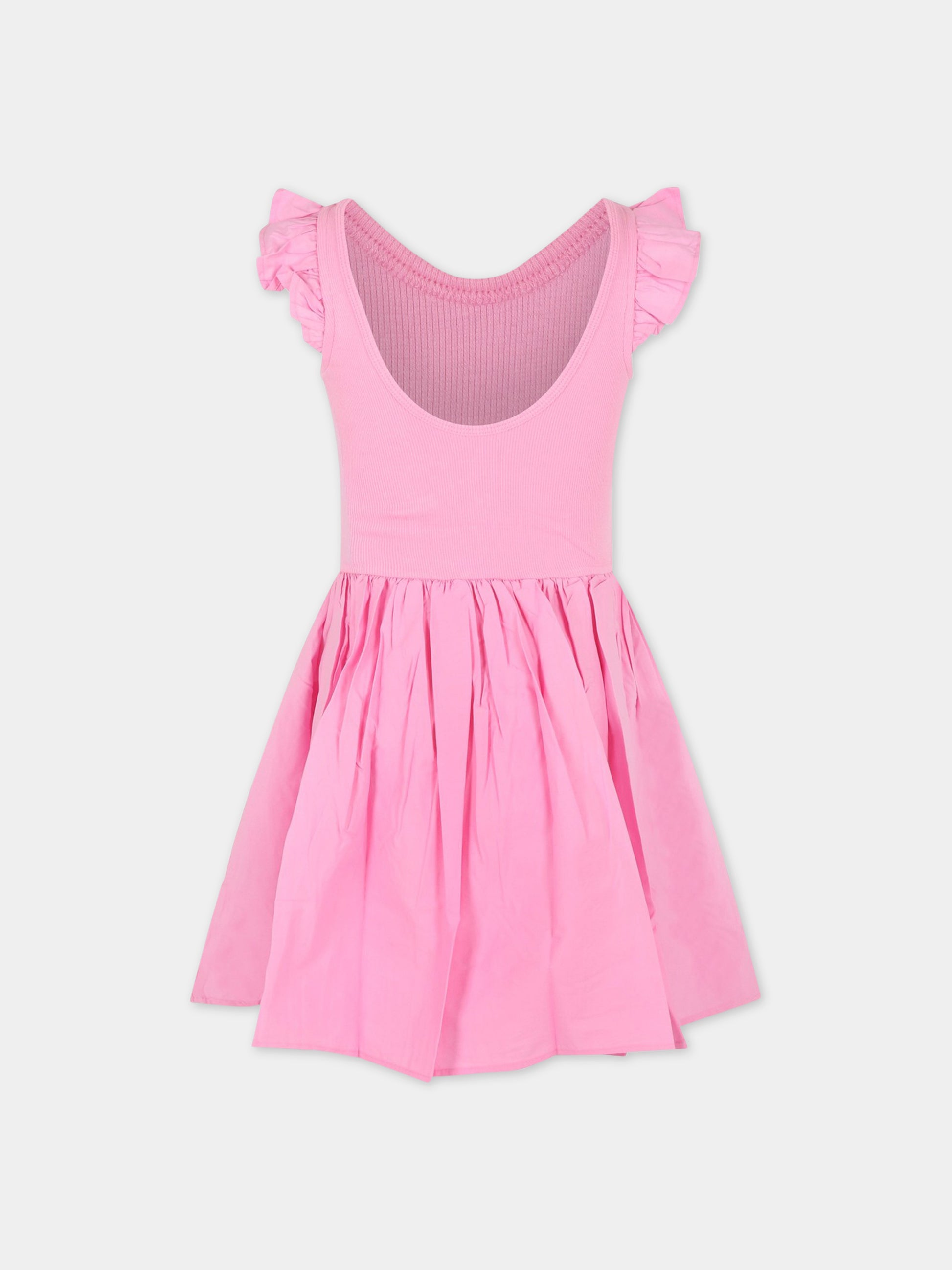 Vestito rosa per bambina con patch logato,Molo,2S23E125 8696