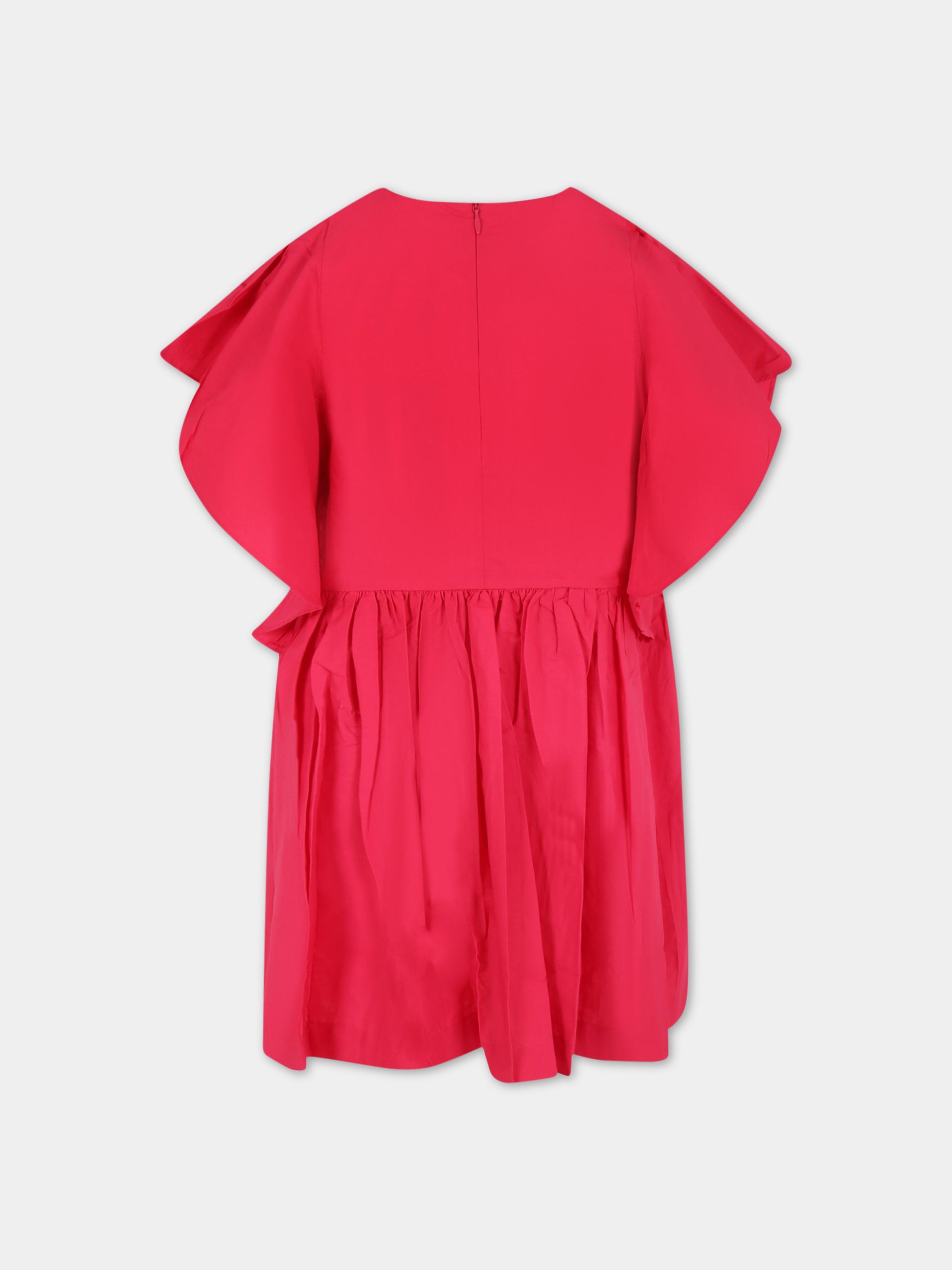 Vestito fucsia per bambina con patch logato,Molo,2S23E129 8708