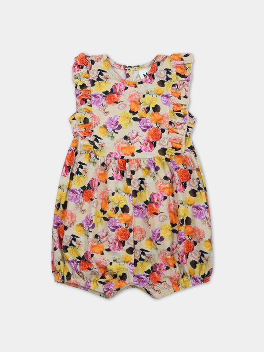 Pagliaccetto giallo per neonata con rose all-over,Molo,4S23B304 6808