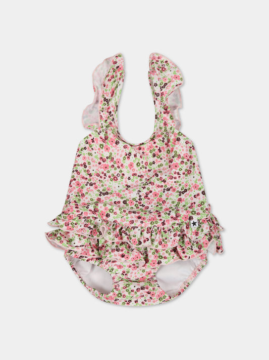 Costume multicolor per neonata con stampa floreale,Molo,8S23P501 6681