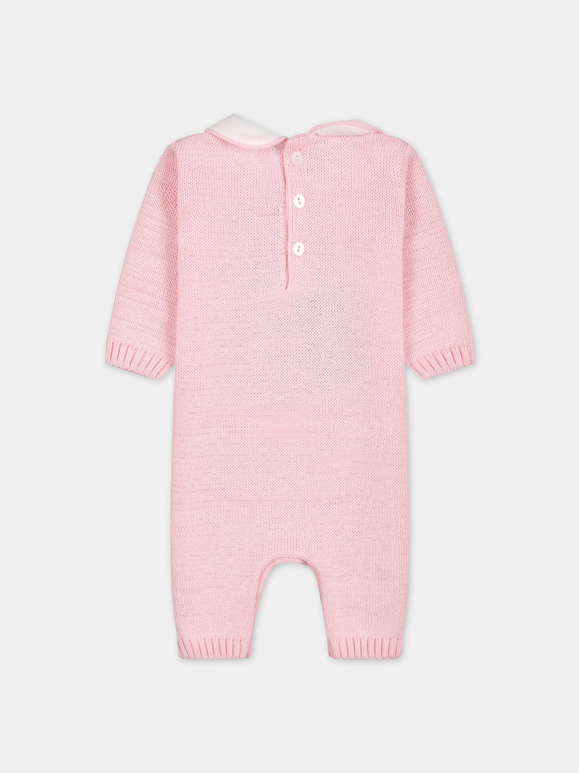 Pagliaccetto rosa per neonata con orso,Little Bear,6125 ROSA