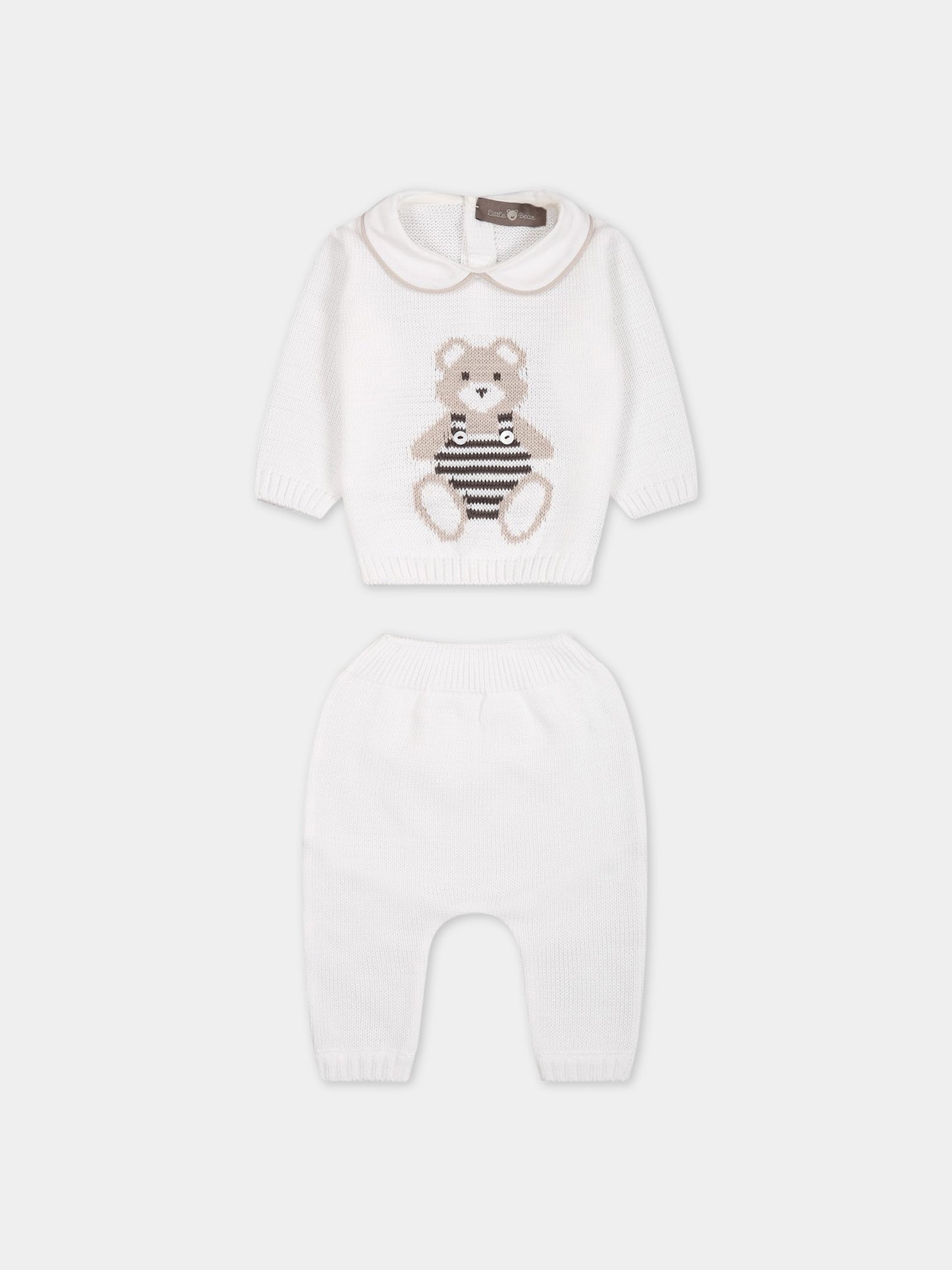 Completo bianco per neonati con orso,Little Bear,6126 BIANCO
