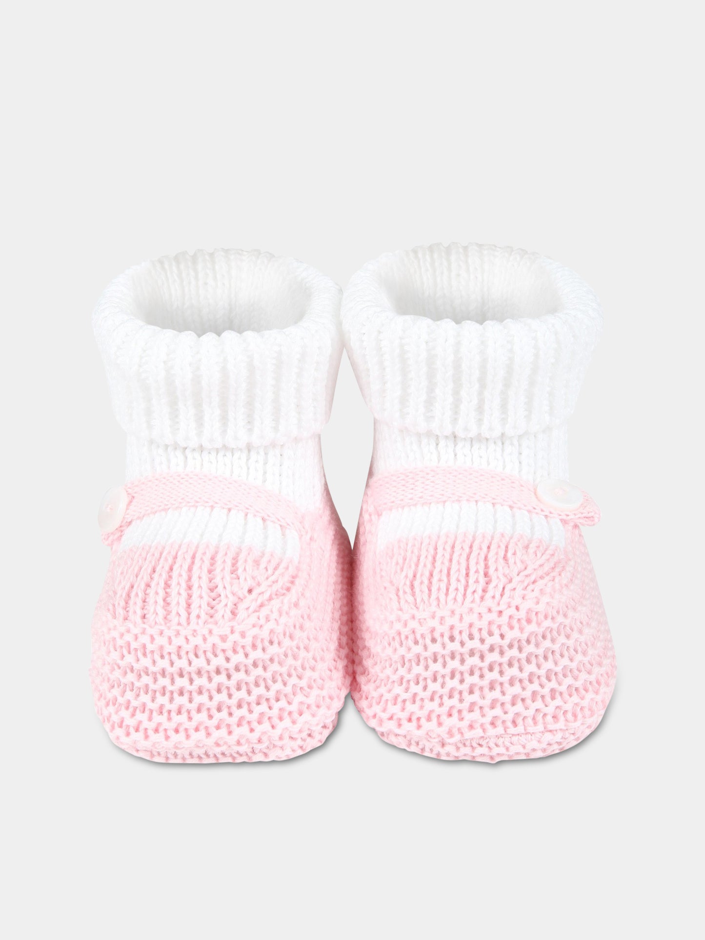 Babbucce multicolor per neonata,Little Bear,6112 BIANCO/ROSA