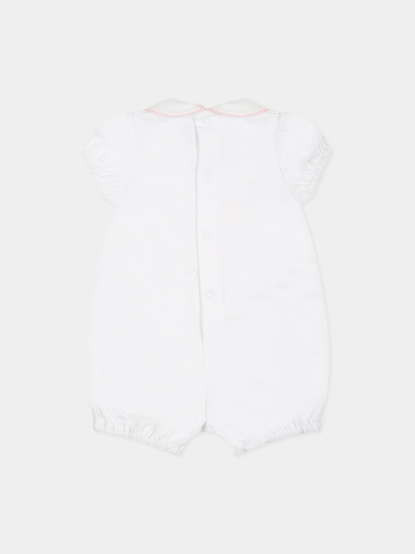 Pagliaccetto bianco per neonata con scritta  Little Sis ,Little Bear,6050 BIANCO/ROSA