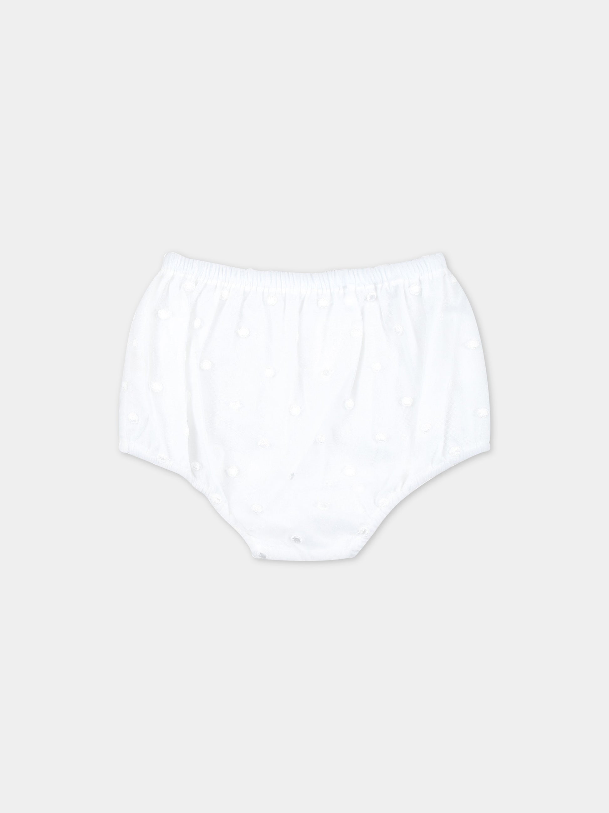 Vestito bianco per neonata con pois,La Stupenderia,CCAB72X47 S06