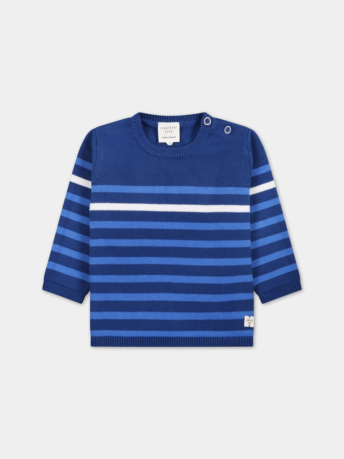 Maglione blu per neonato con logo,Carrement Beau,Y05228 830