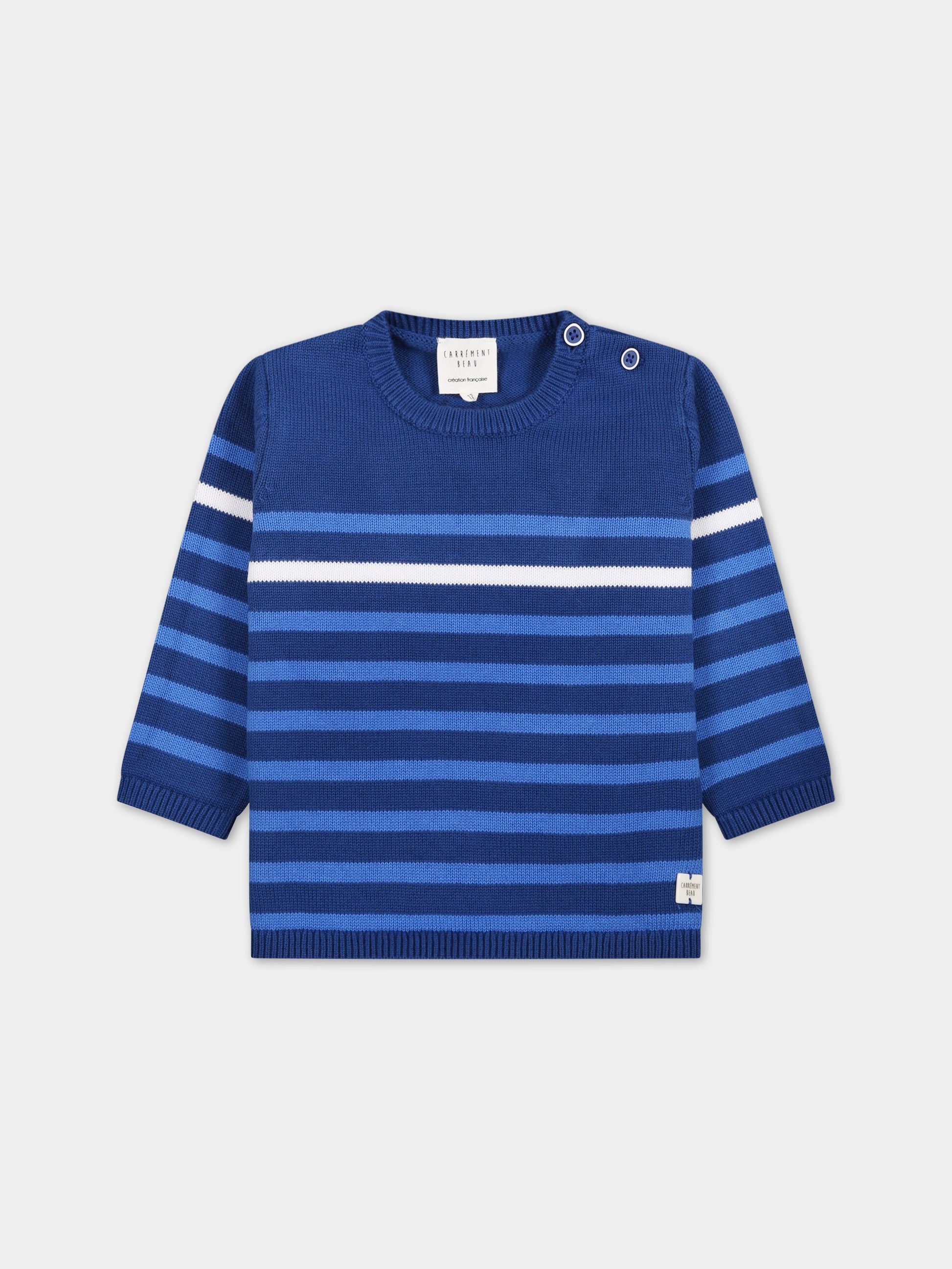 Maglione blu per neonato con logo,Carrement Beau,Y05228 830