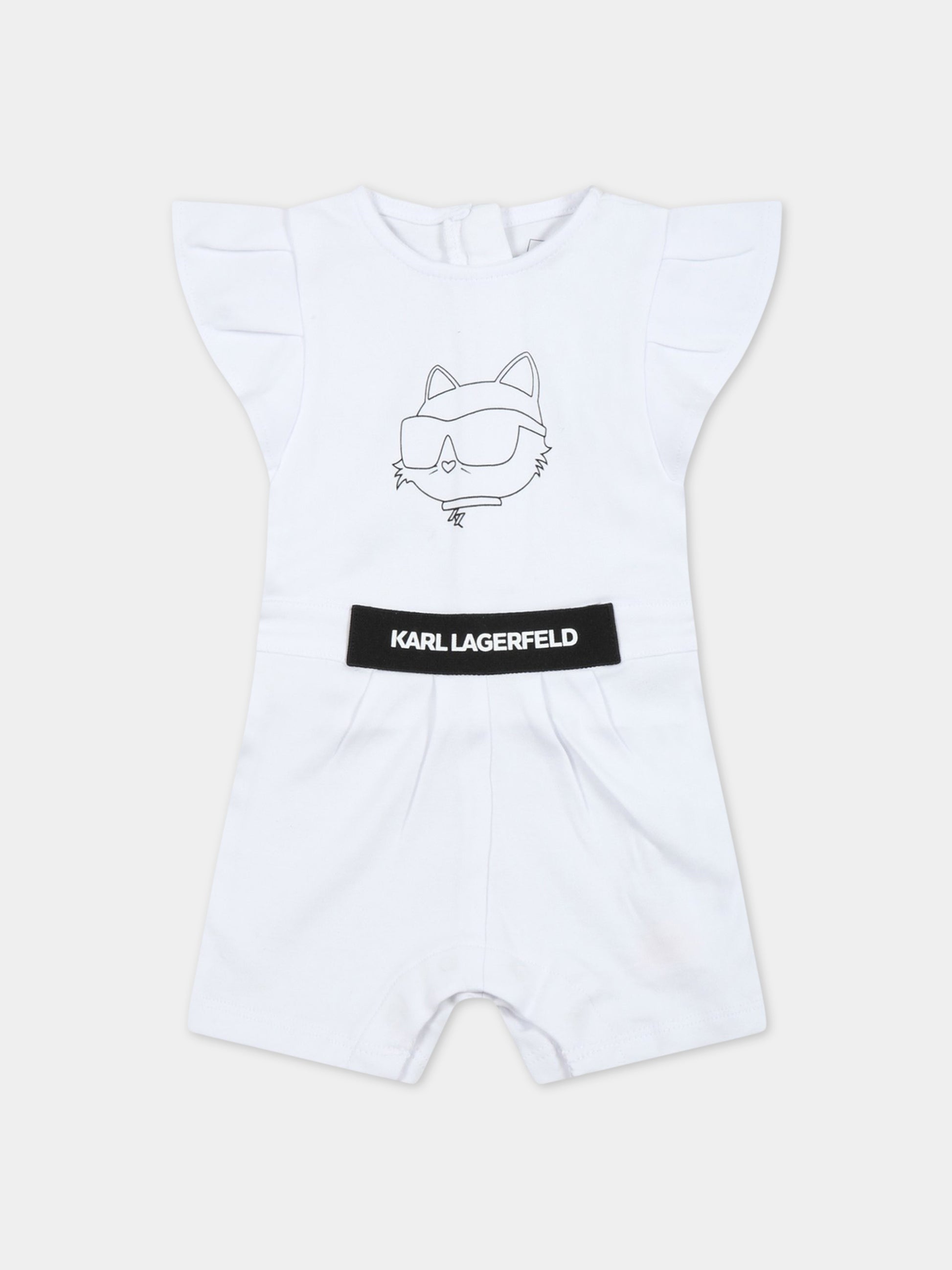 Pagliaccetto bianco per neonata con Choupette,Karl Lagerfeld Kids,Z94071 10P