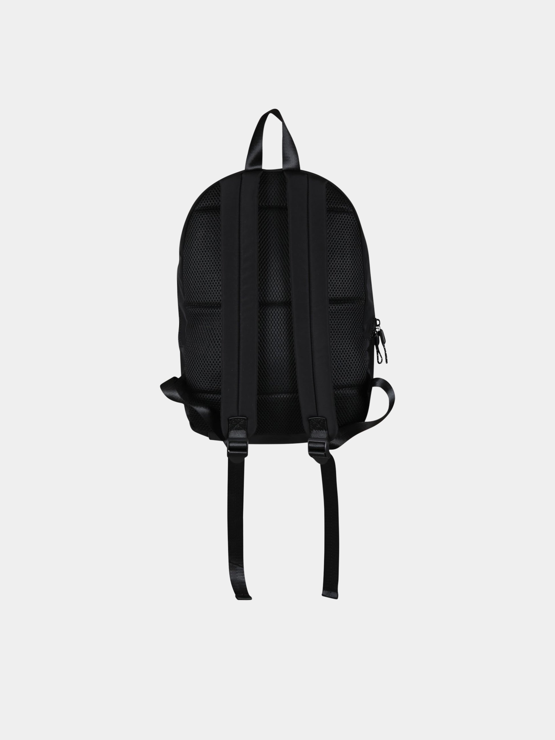 Zaino nero per bambina con logo bianco e patch,Karl Lagerfeld Kids,Z20093 09B