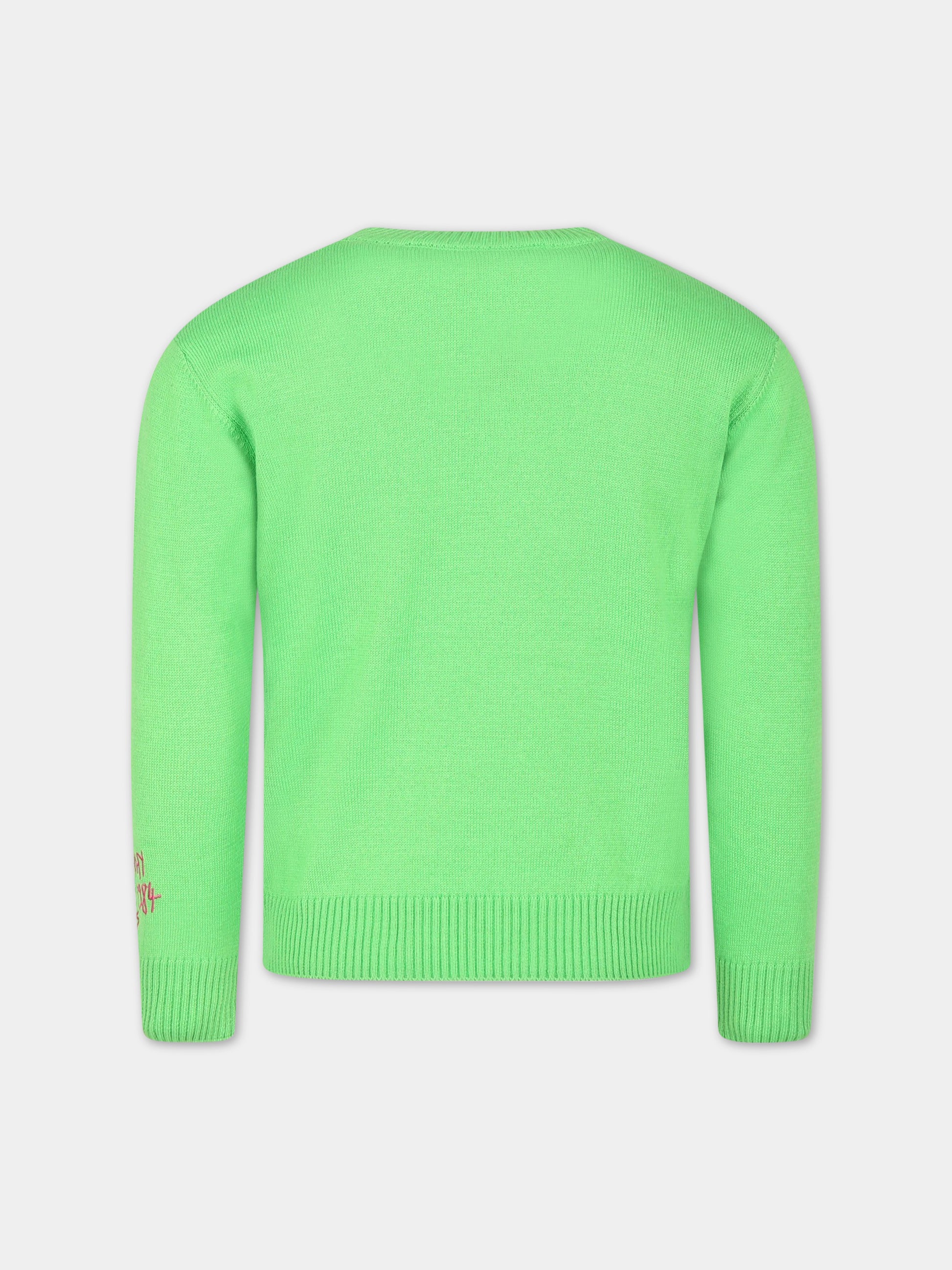 Maglione verde per bambina con snoopy,Philosophy,PJMA86C FL209 1010