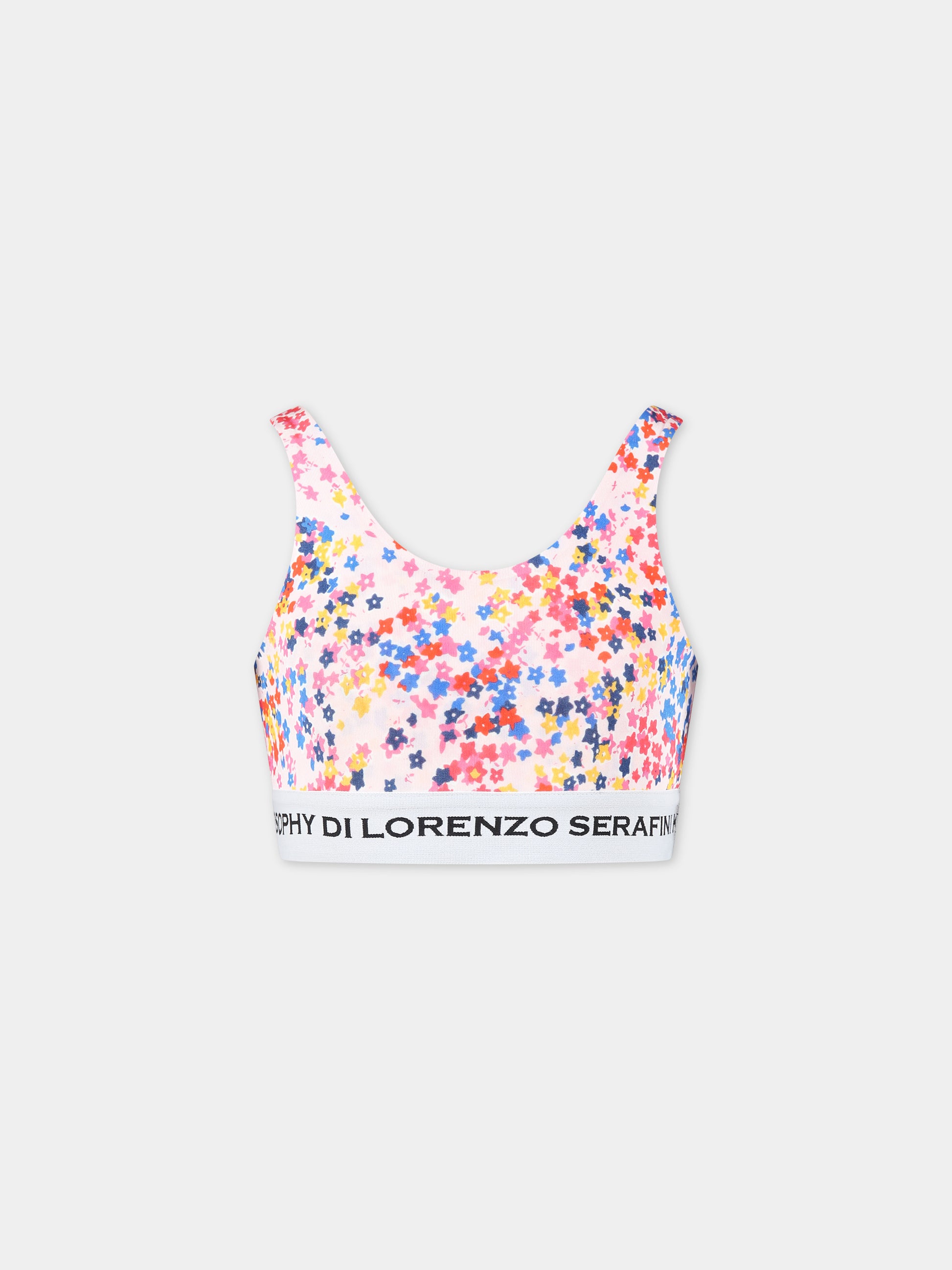 Top multicolor per bambina con stampa floreale,Philosophy,PJTS123 JV37 D012