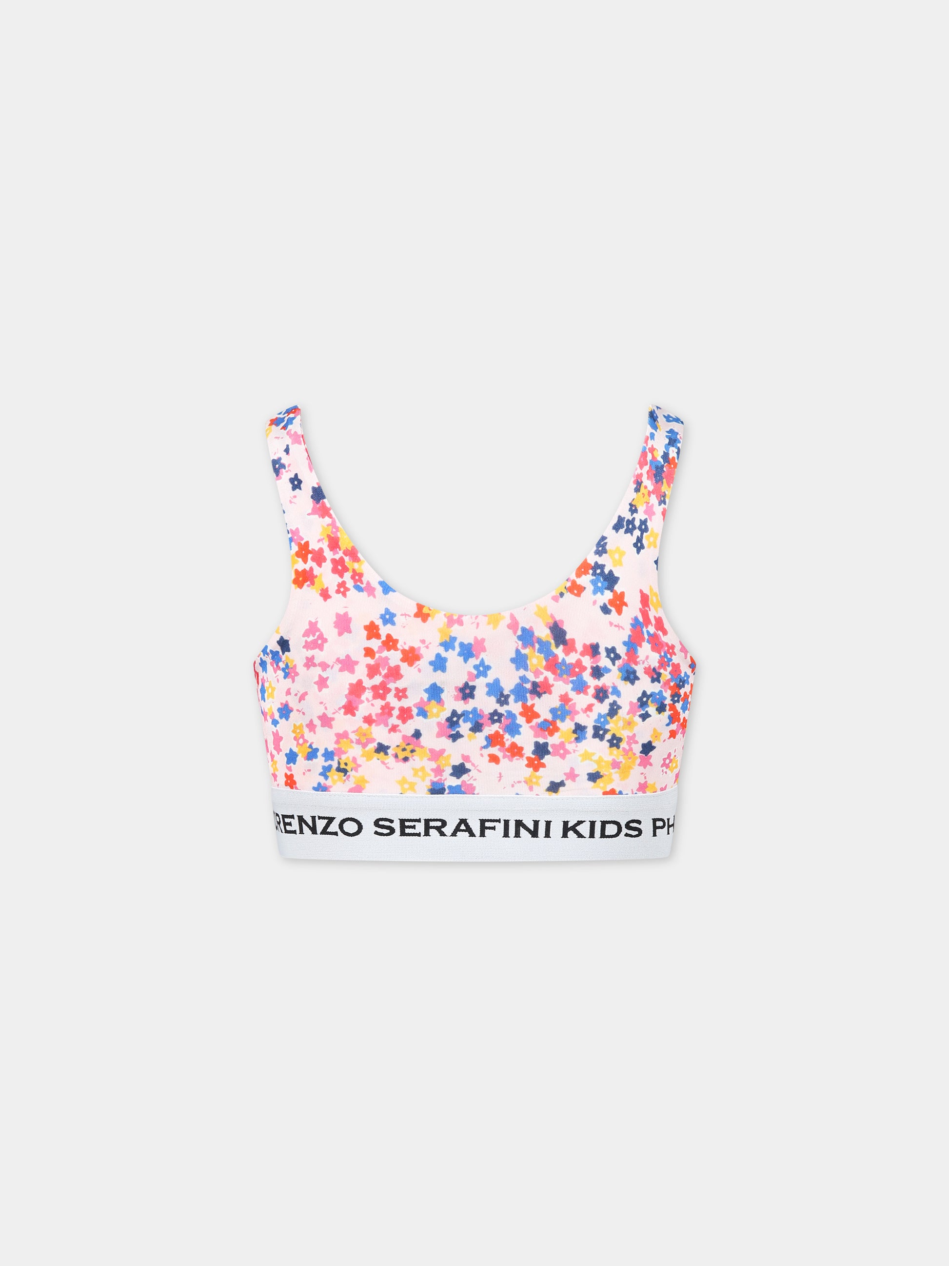 Top multicolor per bambina con stampa floreale,Philosophy,PJTS123 JV37 D012