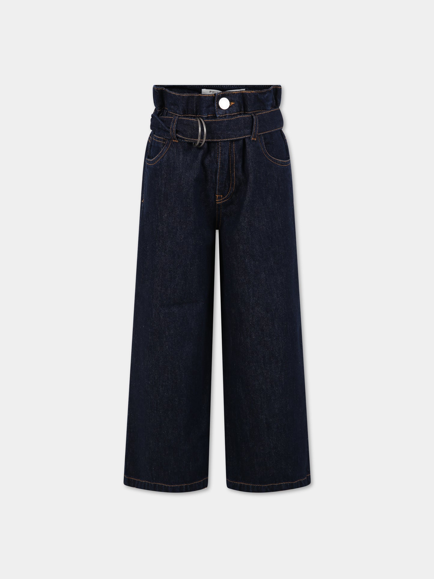 Jeans blu per bambina con logo,Philosophy,PJPA121 DF007 4020