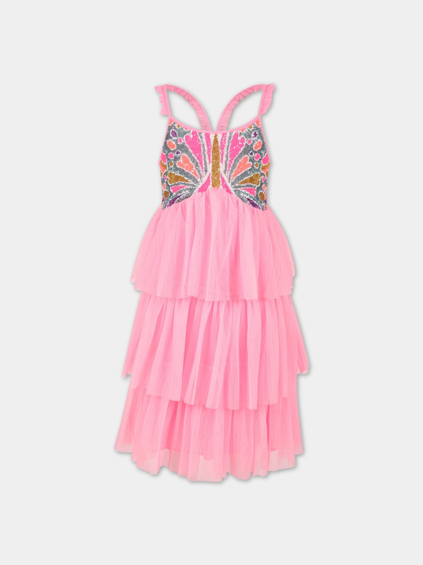 Vestito rosa per bambina con paillettes,Billieblush,U12816 462