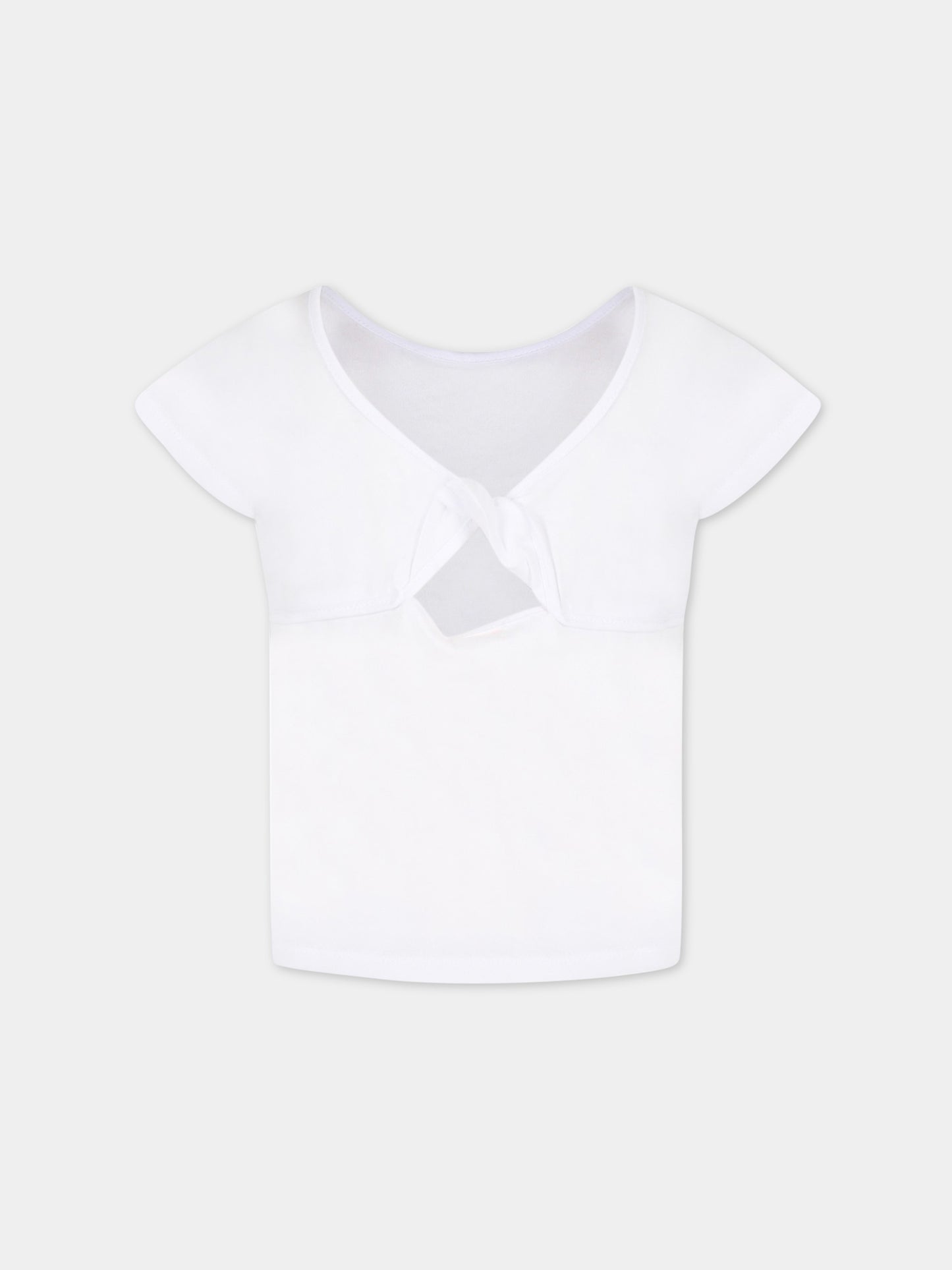 T-shirt bianca per bambina con farfalle,Billieblush,U15B24 10P