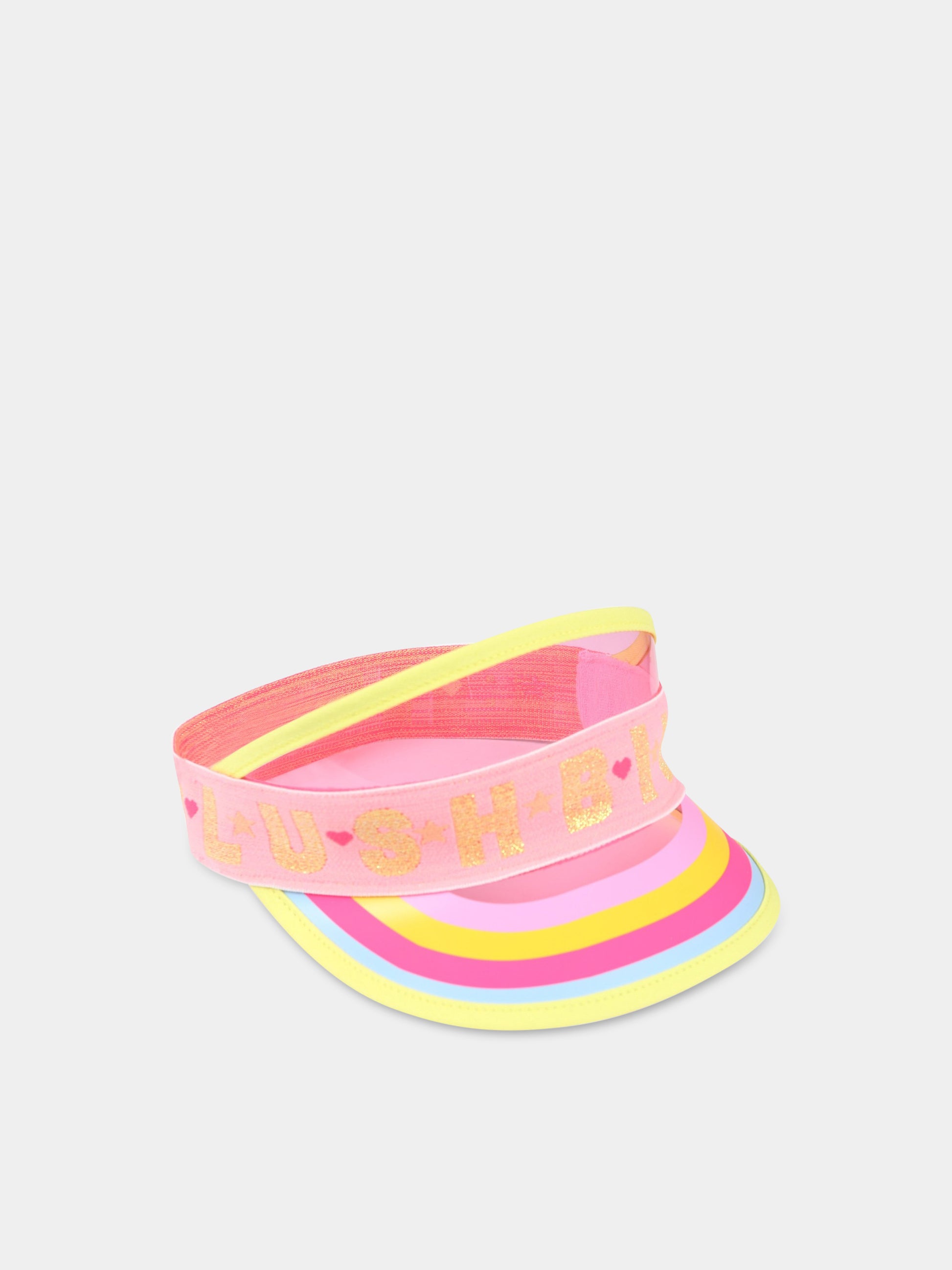 Visiera rosa per bambina con fascia logata,Billieblush,U11136 462