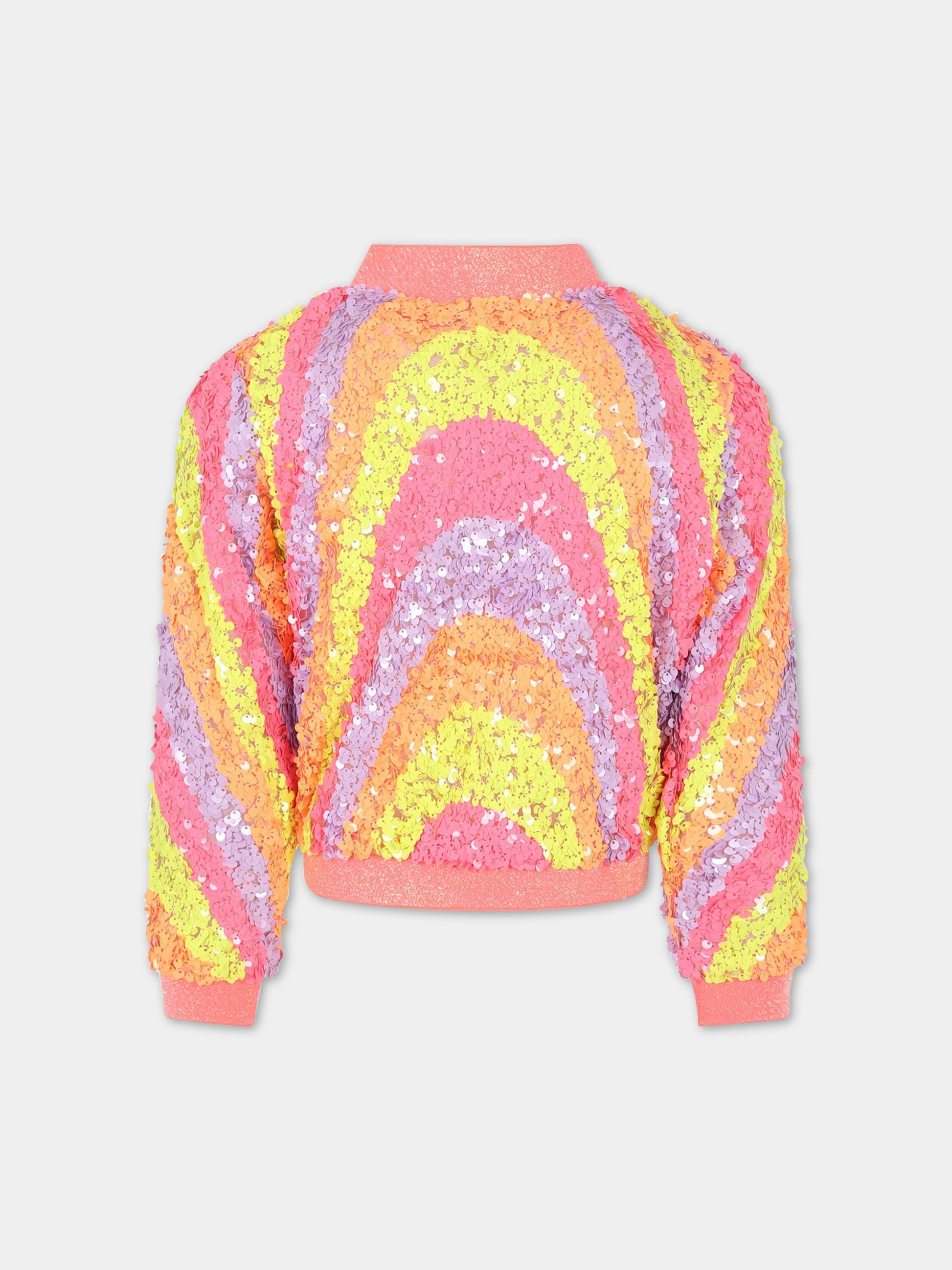 Giubbotto multicolor per bambina con paillettes,Billieblush,U16350 462