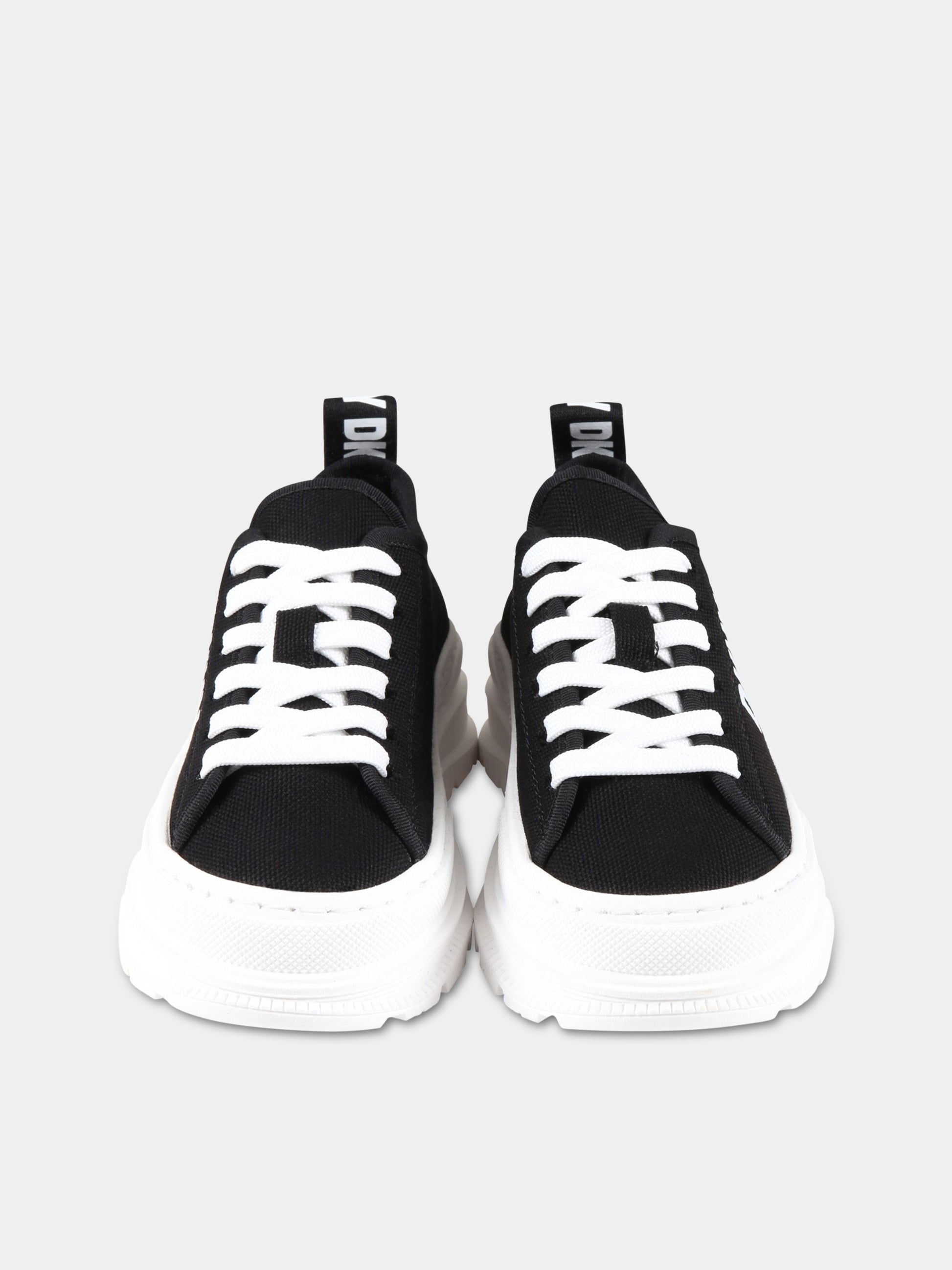 Sneakers nere per bambina con logo bianco,Dkny,D39107 09B