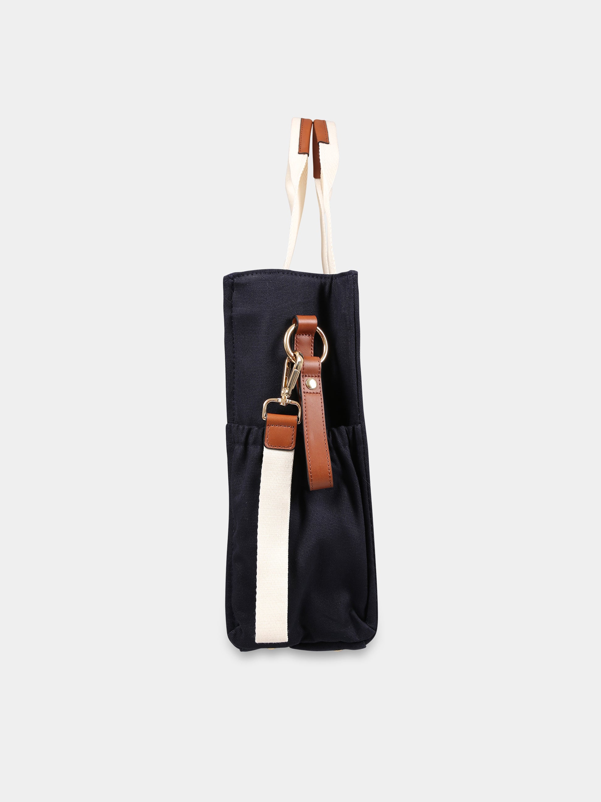 Borsa-mamma blu per neonati con logo,Chloé Kids,C90400 859