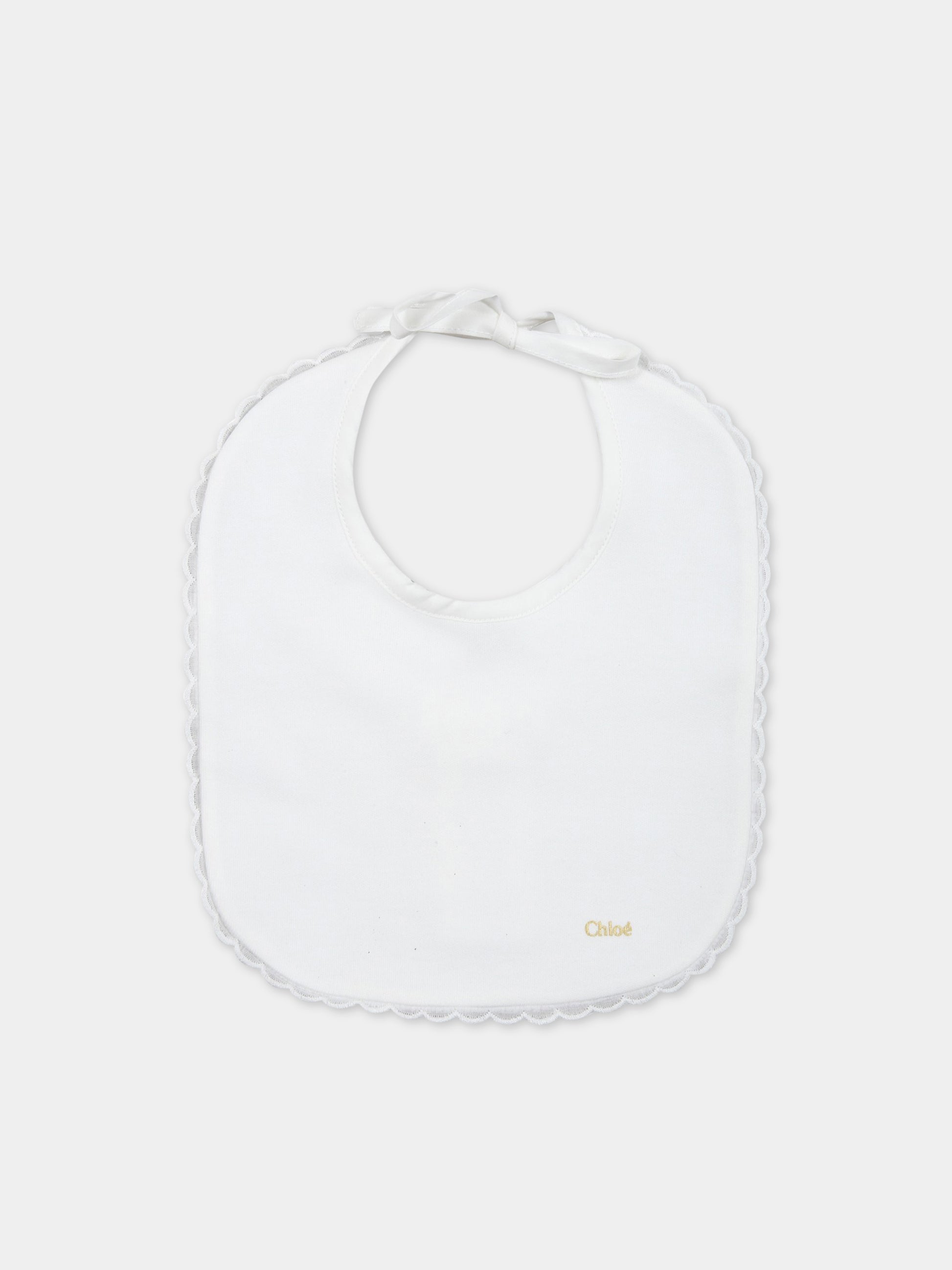 Set bianco per neonata con logo,Chloé Kids,C97303 117