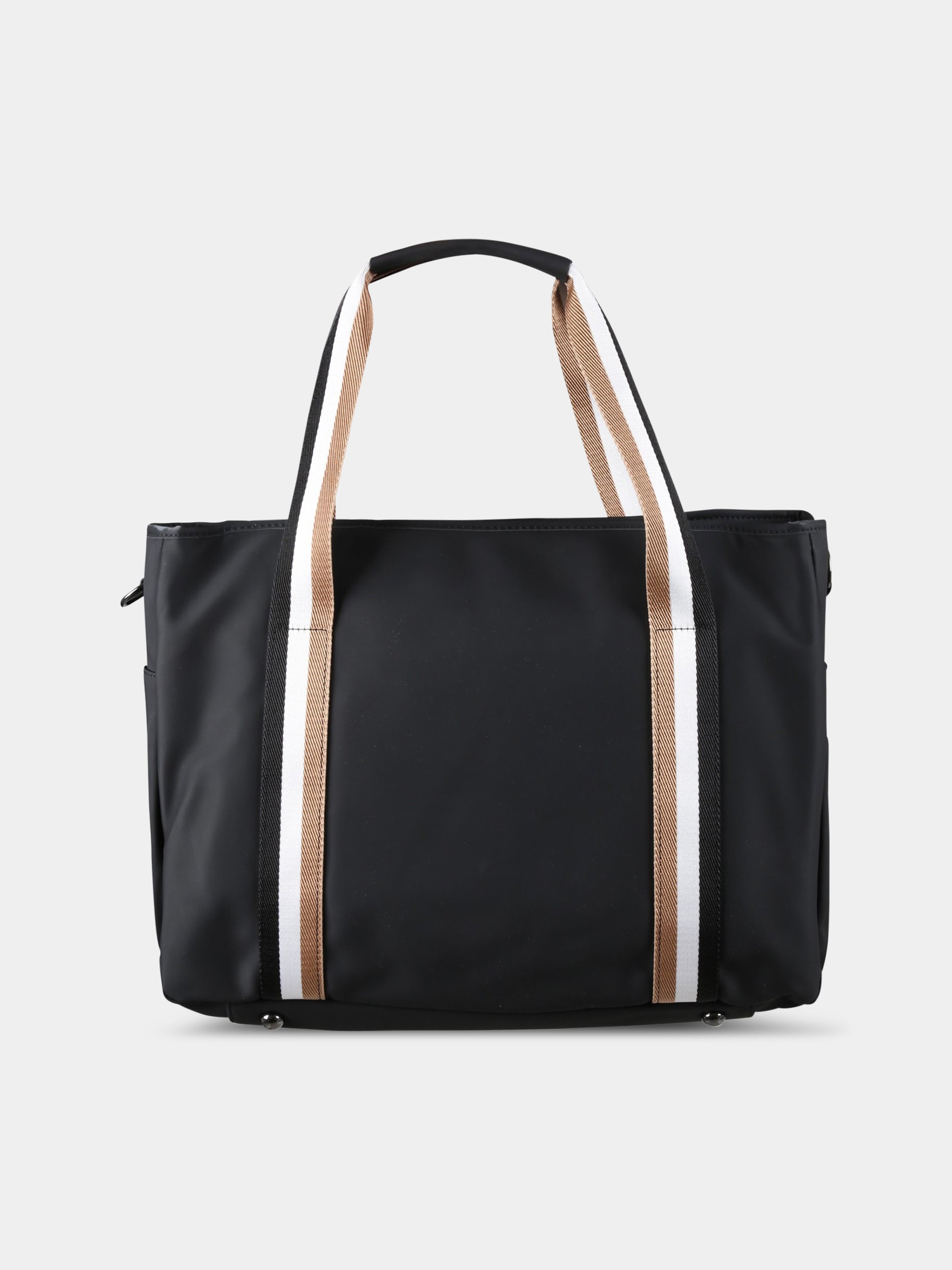 Borsa-mamma nera per neonato con patch logato,Boss,J90313 09B