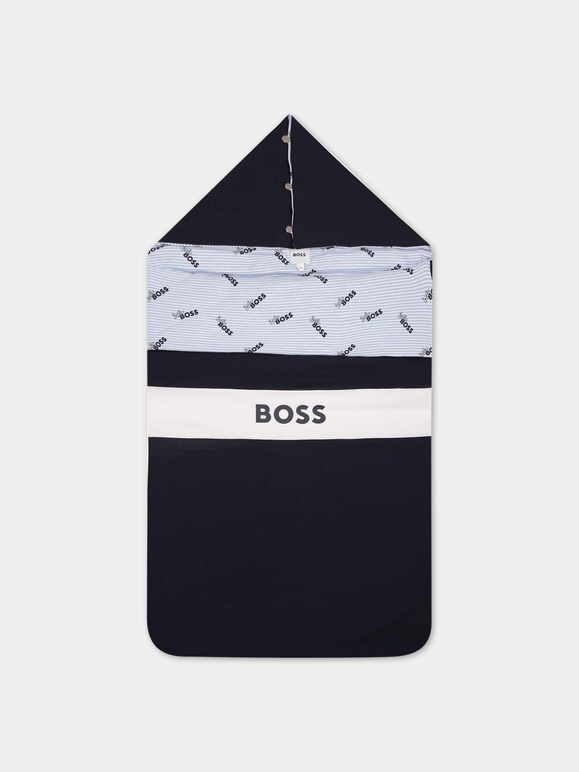 Sacco- nanna blu per neonato con logo,Boss,J90320 849