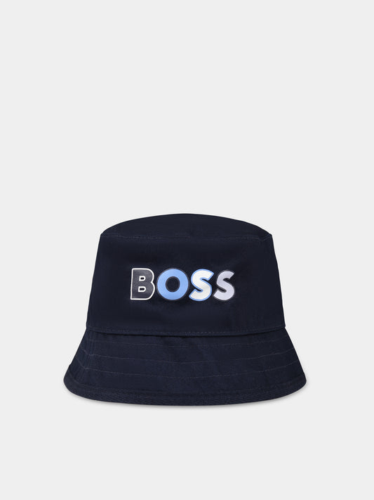 Cloche blu per neonato con logo multicolor,Boss,J91139 849