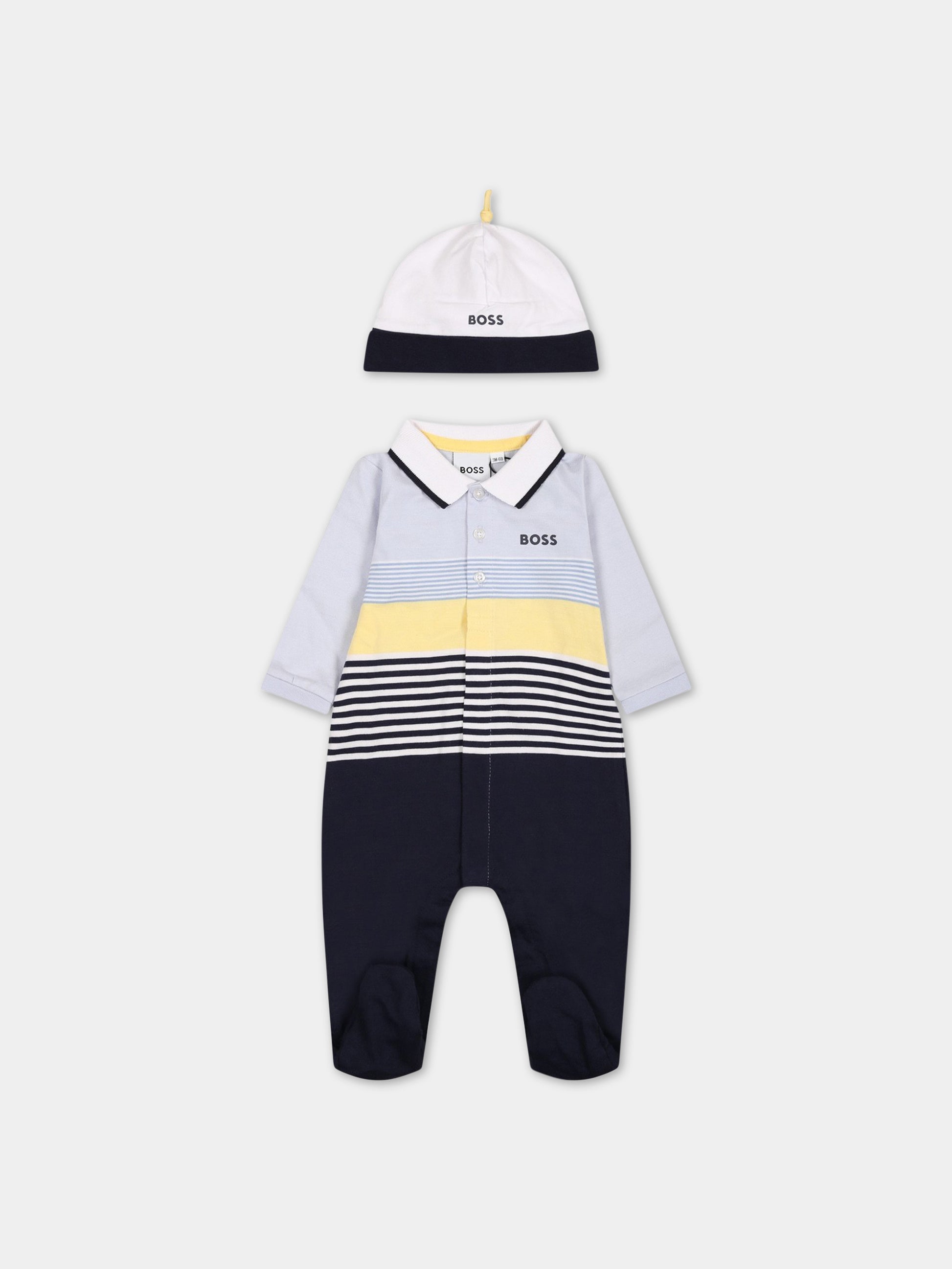 Multicolor set for baby boy with logo,Boss,J98414 771