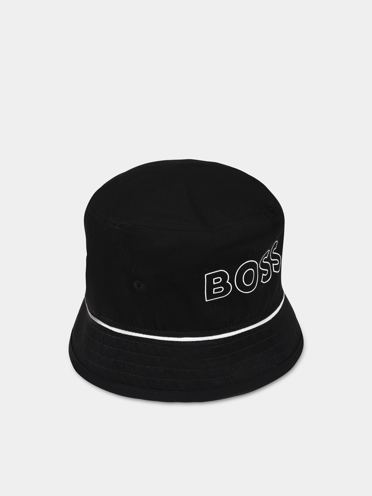 Cloche nera per neonato con logo,Boss,J01143 09B