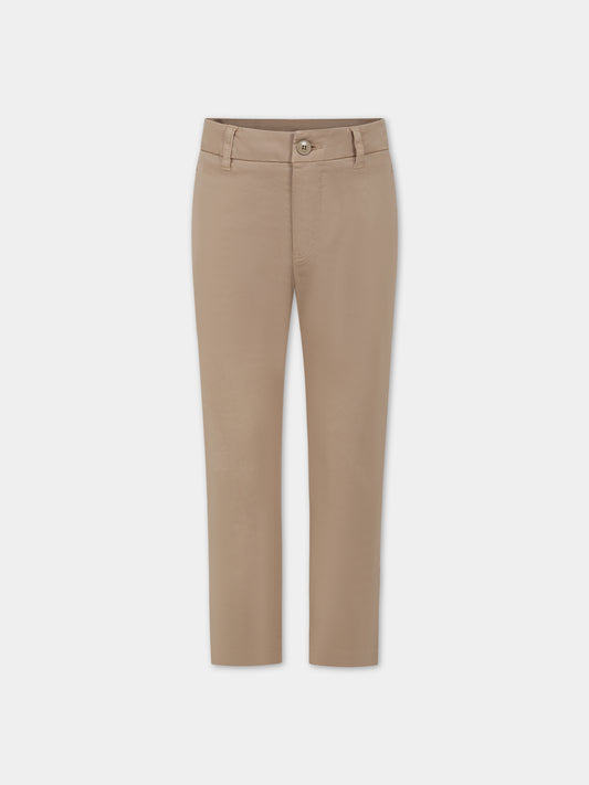 Pantaloni beige per bambino con logo,Dondup Kids,DMPA251 CE234 6006