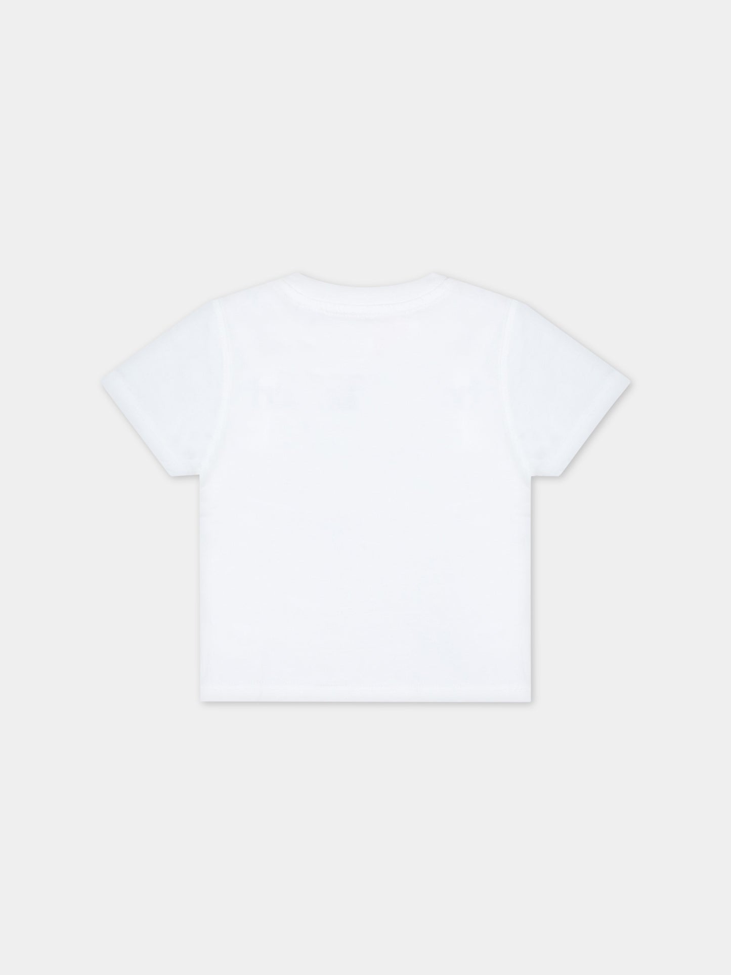 T-shirt bianca per neonato con logo blu,Timberland,T05K87 10P