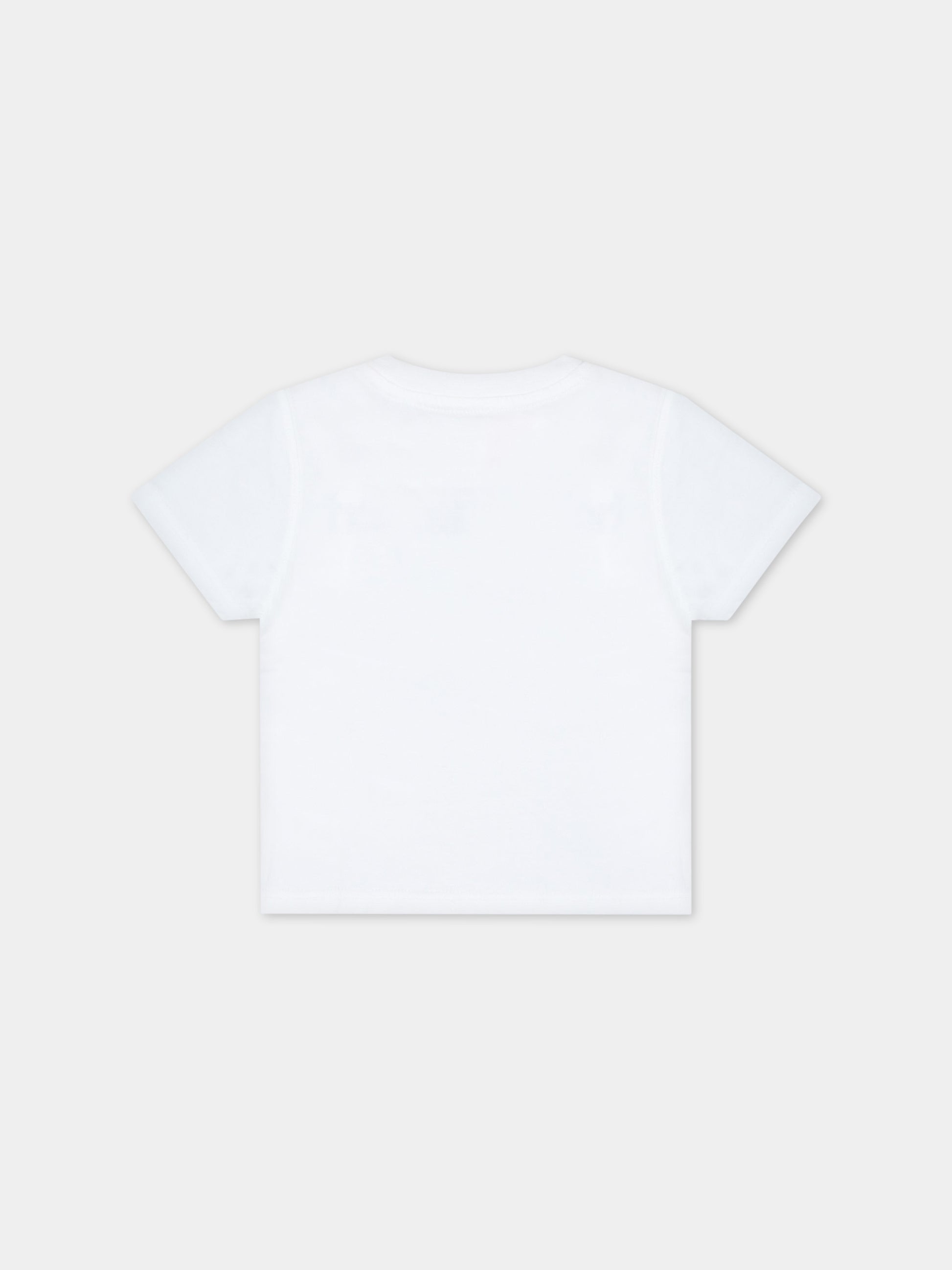 T-shirt bianca per neonato con logo blu,Timberland,T05K87 10P